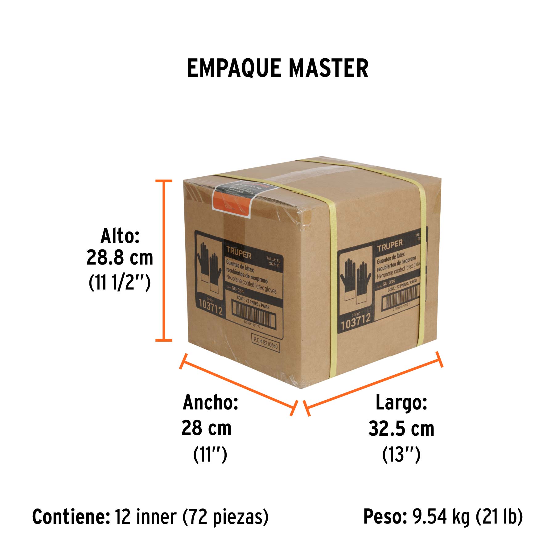 Guantes de látex reforzados para limpieza, EG, TRUPER - Empaque