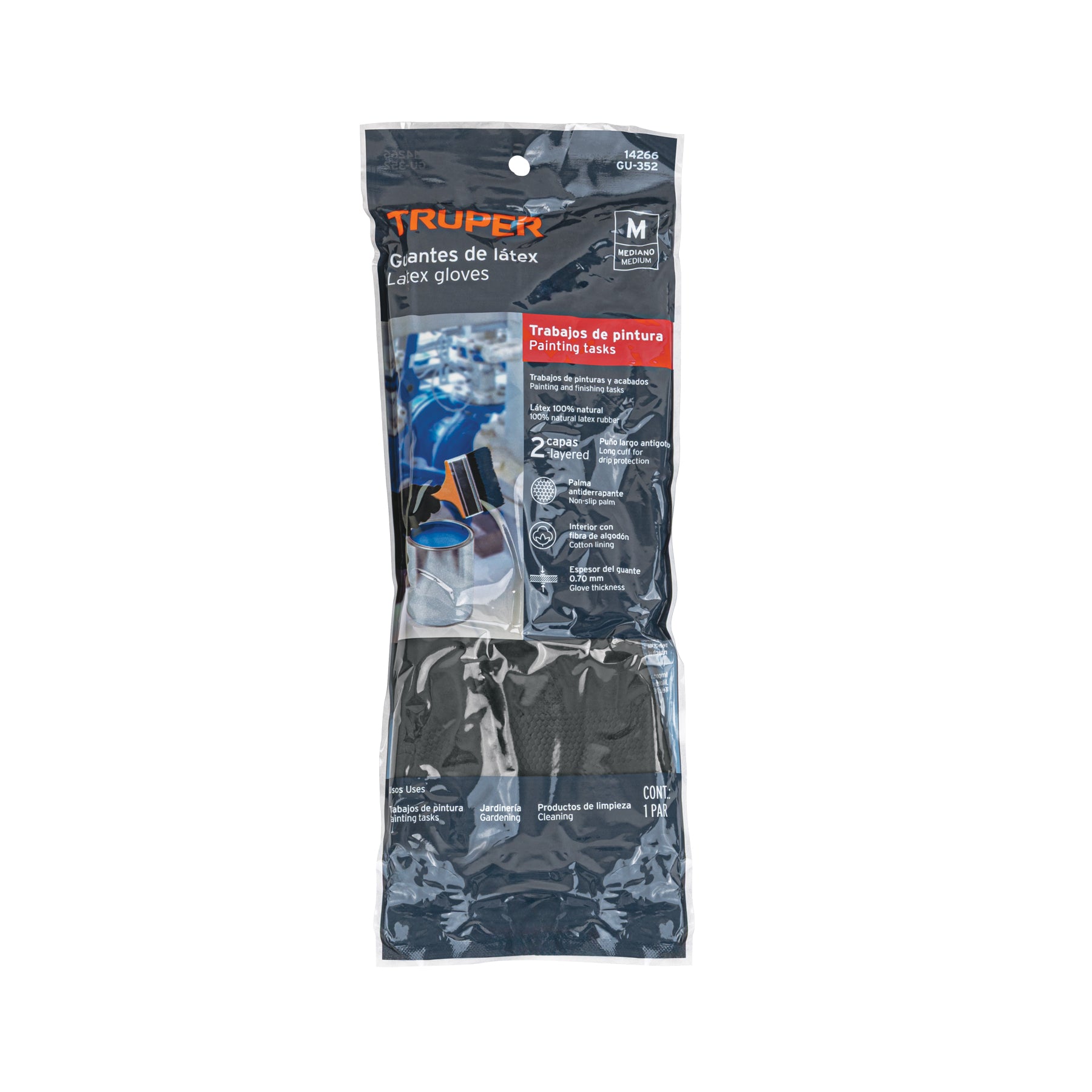 Guantes de látex para pintor, M, TRUPER