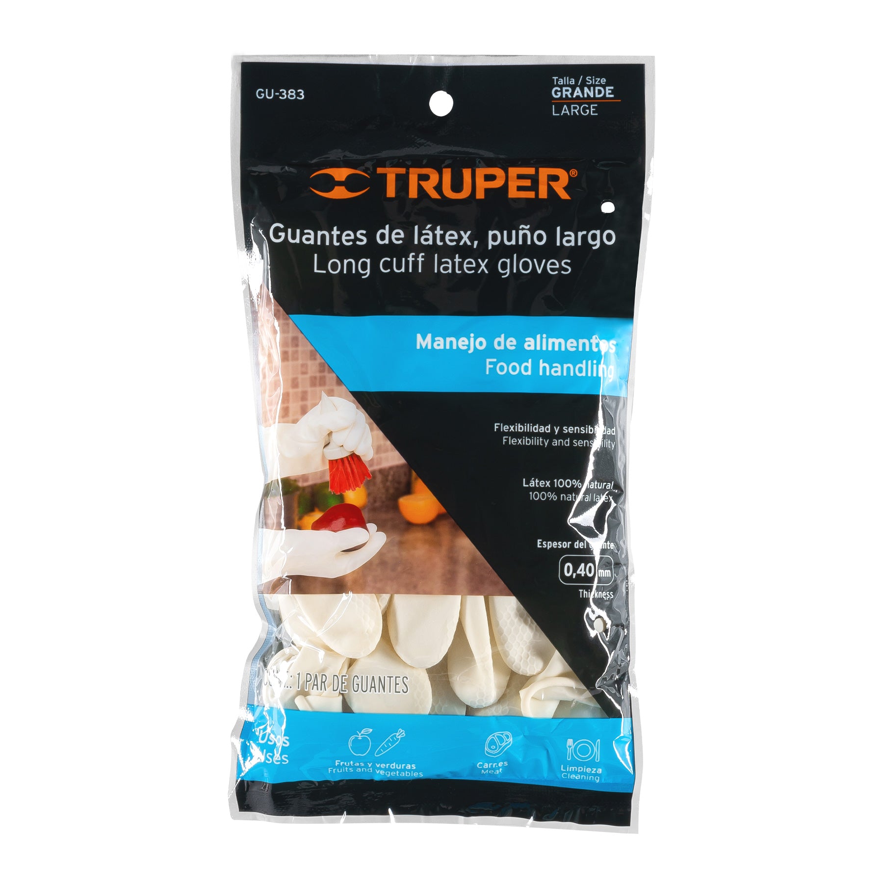 Guantes de látex para manejo de alimentos, G, TRUPER (DESC)
