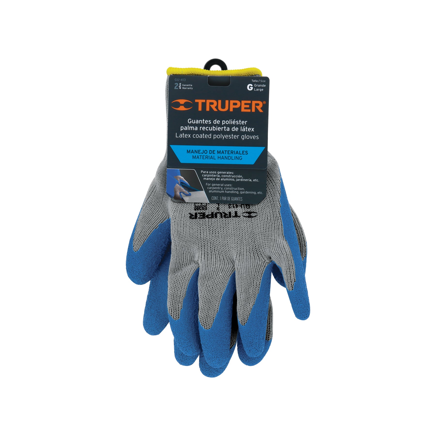 Guantes de poliéster recubiertos de látex, G, TRUPER