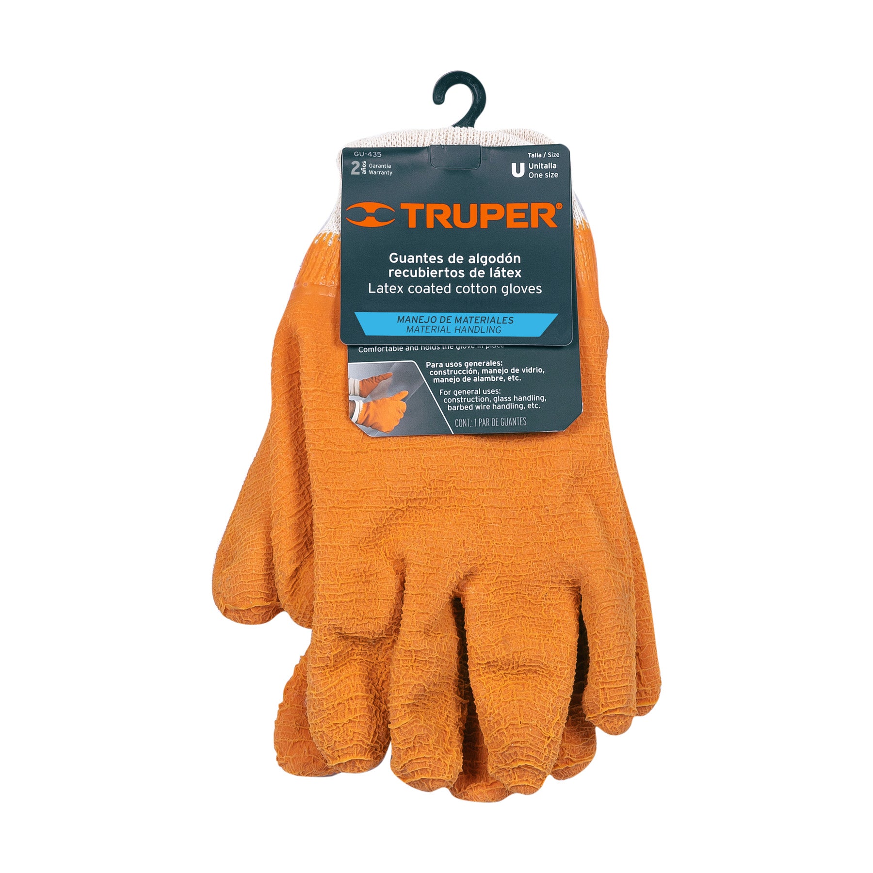 Guantes de algodón recubiertos de látex, unitalla, TRUPER