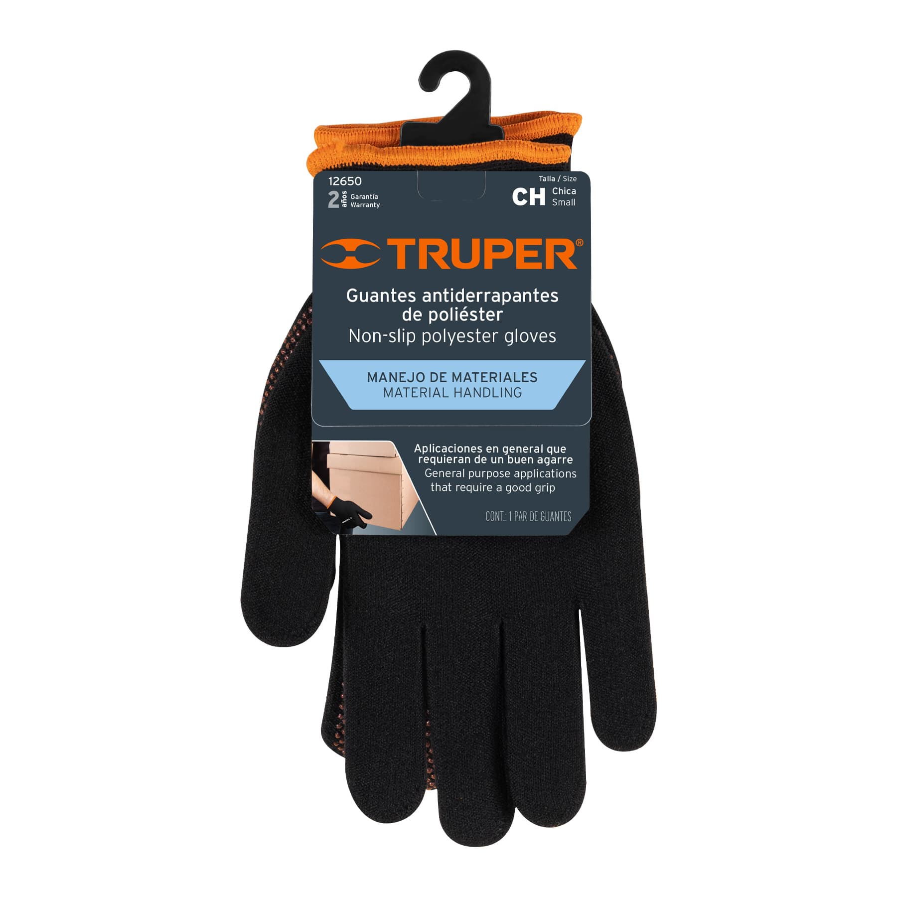 Guantes de poliéster con puntos de PVC en palma, CH, TRUPER