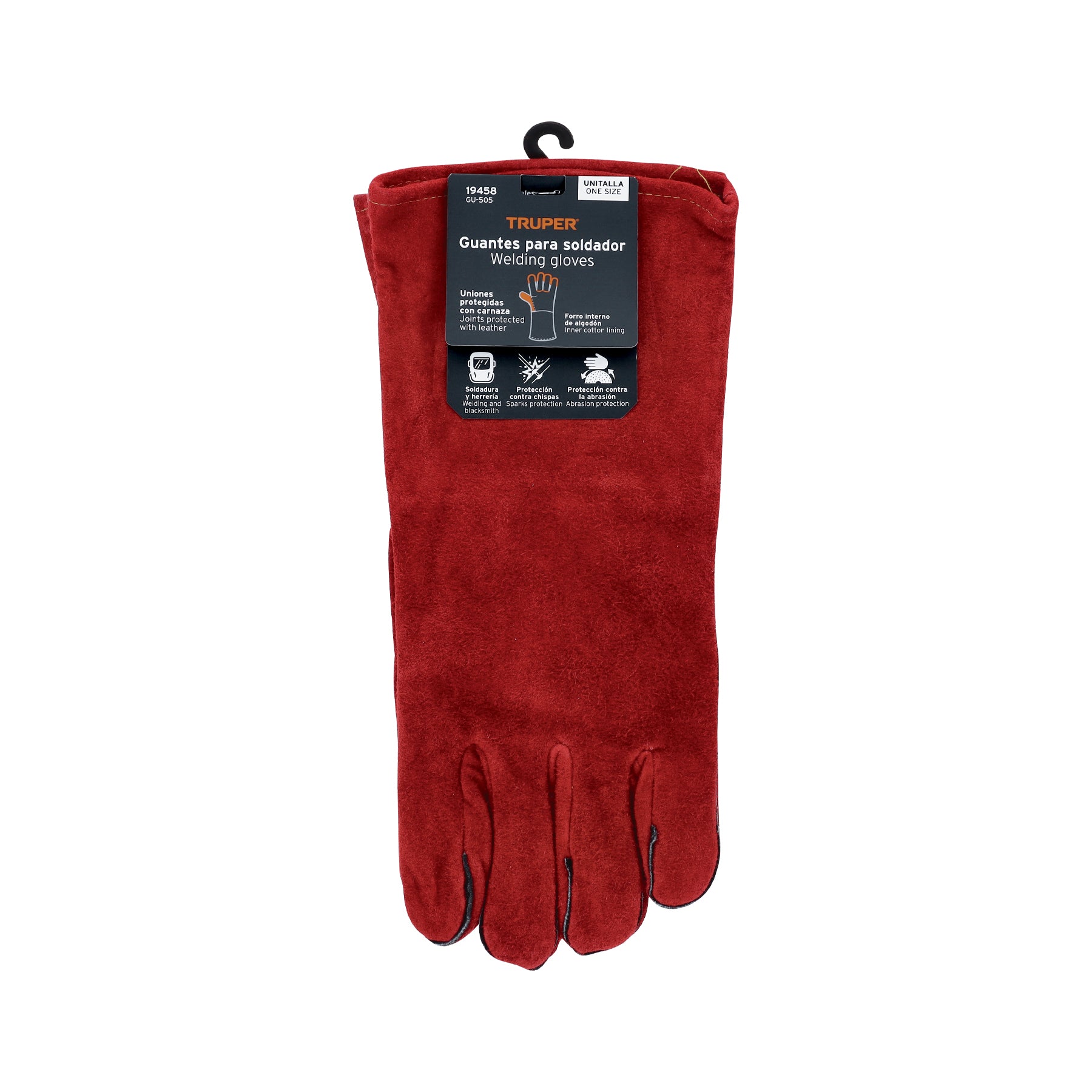 Guantes para soldador, rojos, TRUPER
