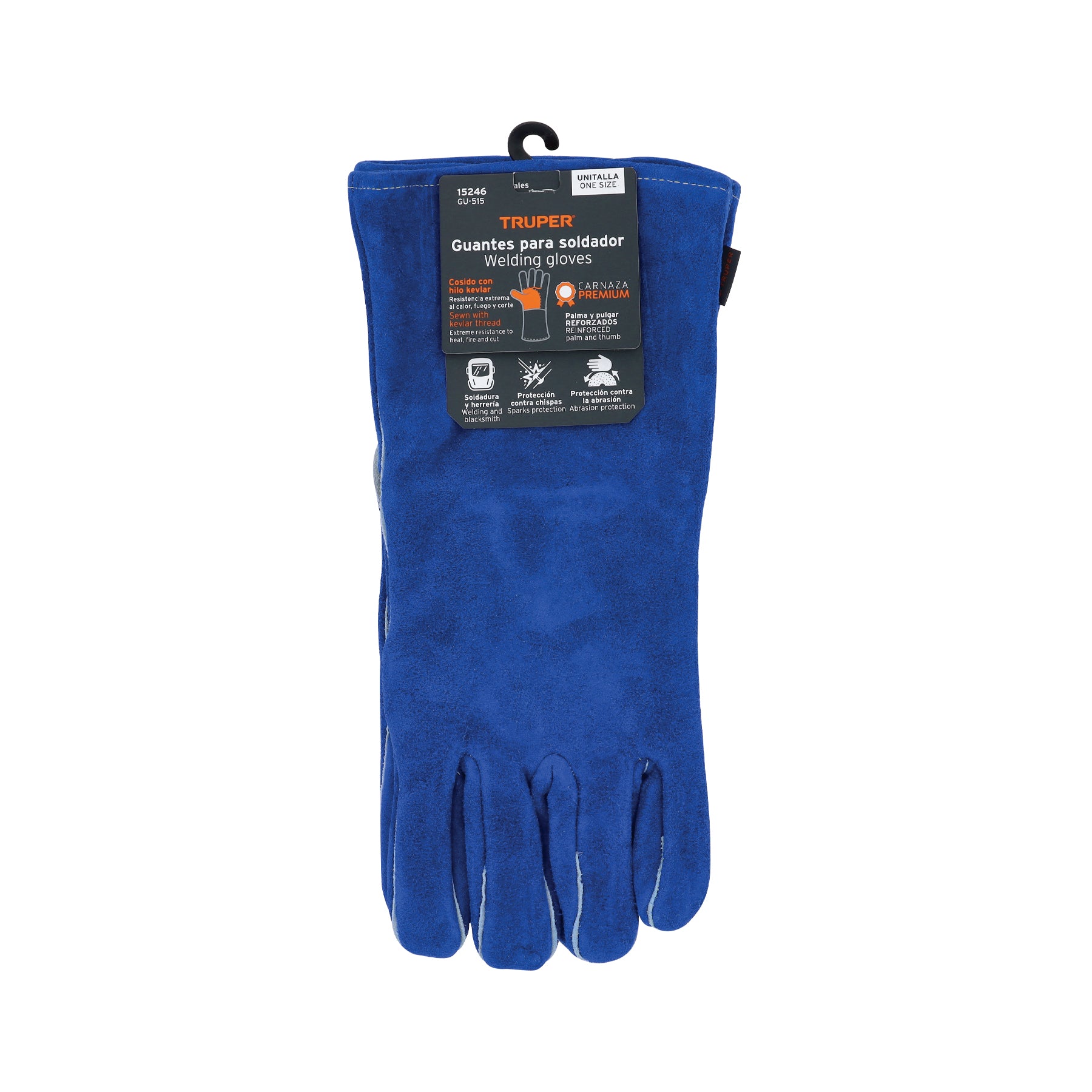 Guantes para soldador, reforzados, azules, TRUPER