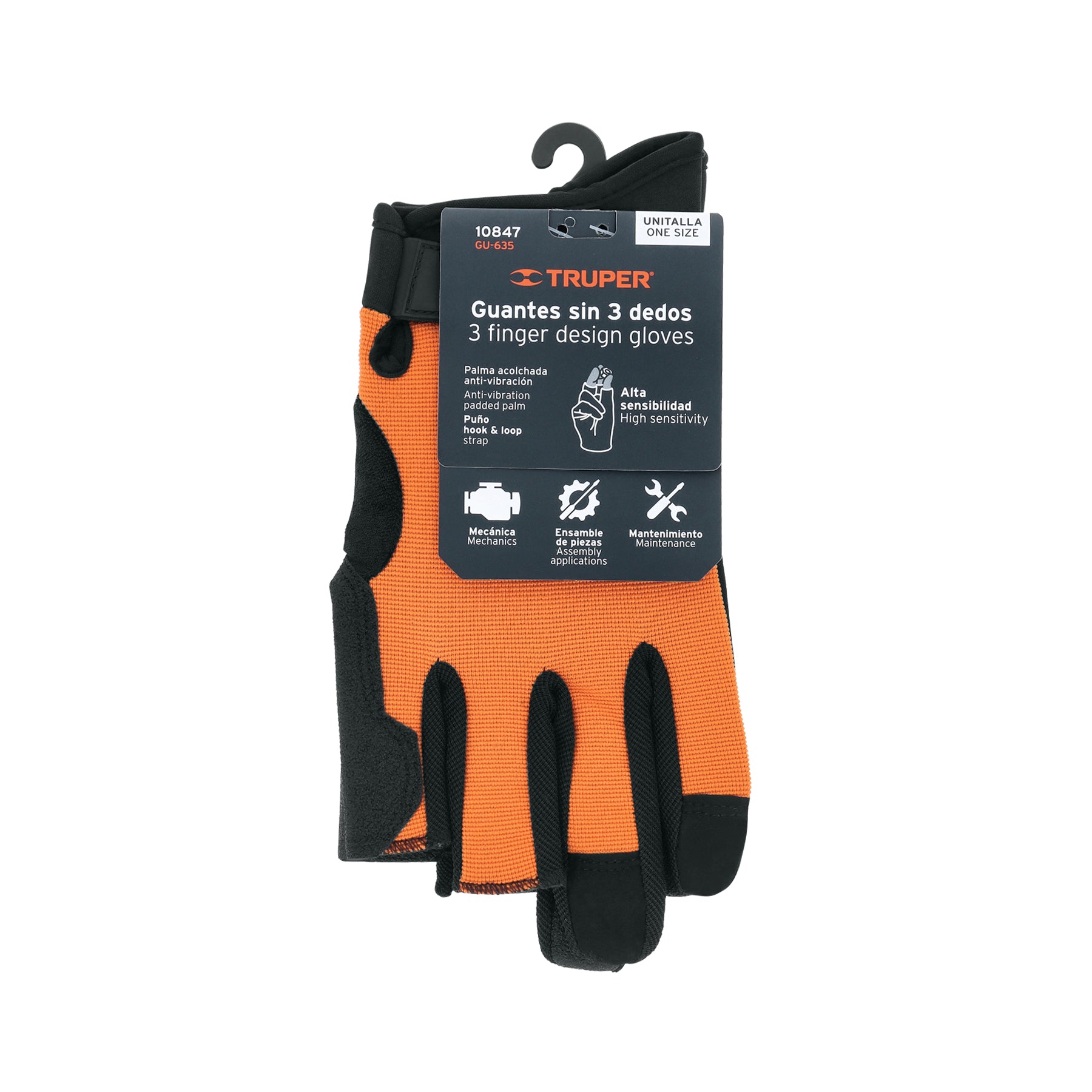 Guantes para mecánico, alta sensibilidad, unitalla, TRUPER