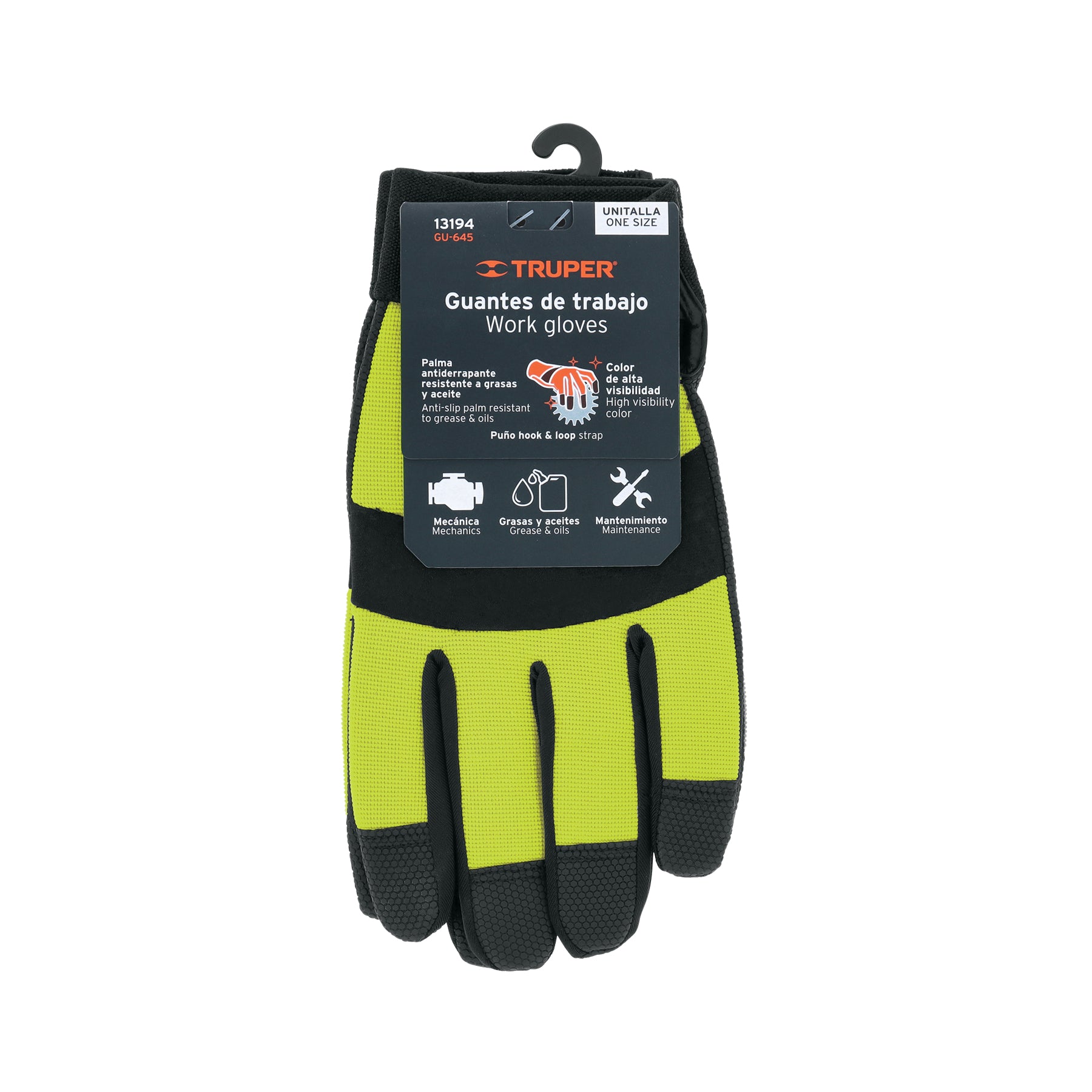 Guantes para mecánico, palma poliuretano, unitalla, TRUPER