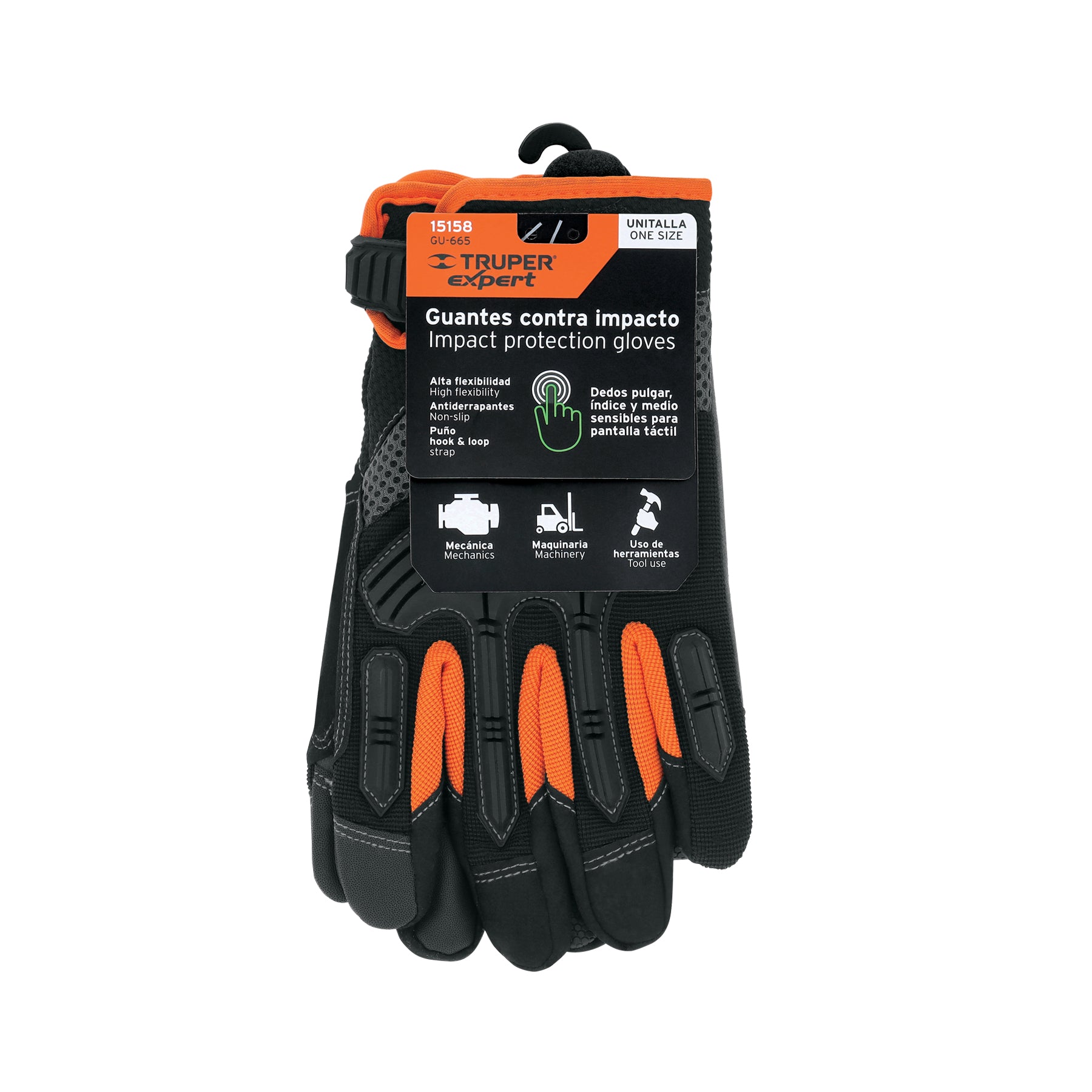 Guantes para mecánico con antiimpacto,unitalla,TRUPER EXPERT