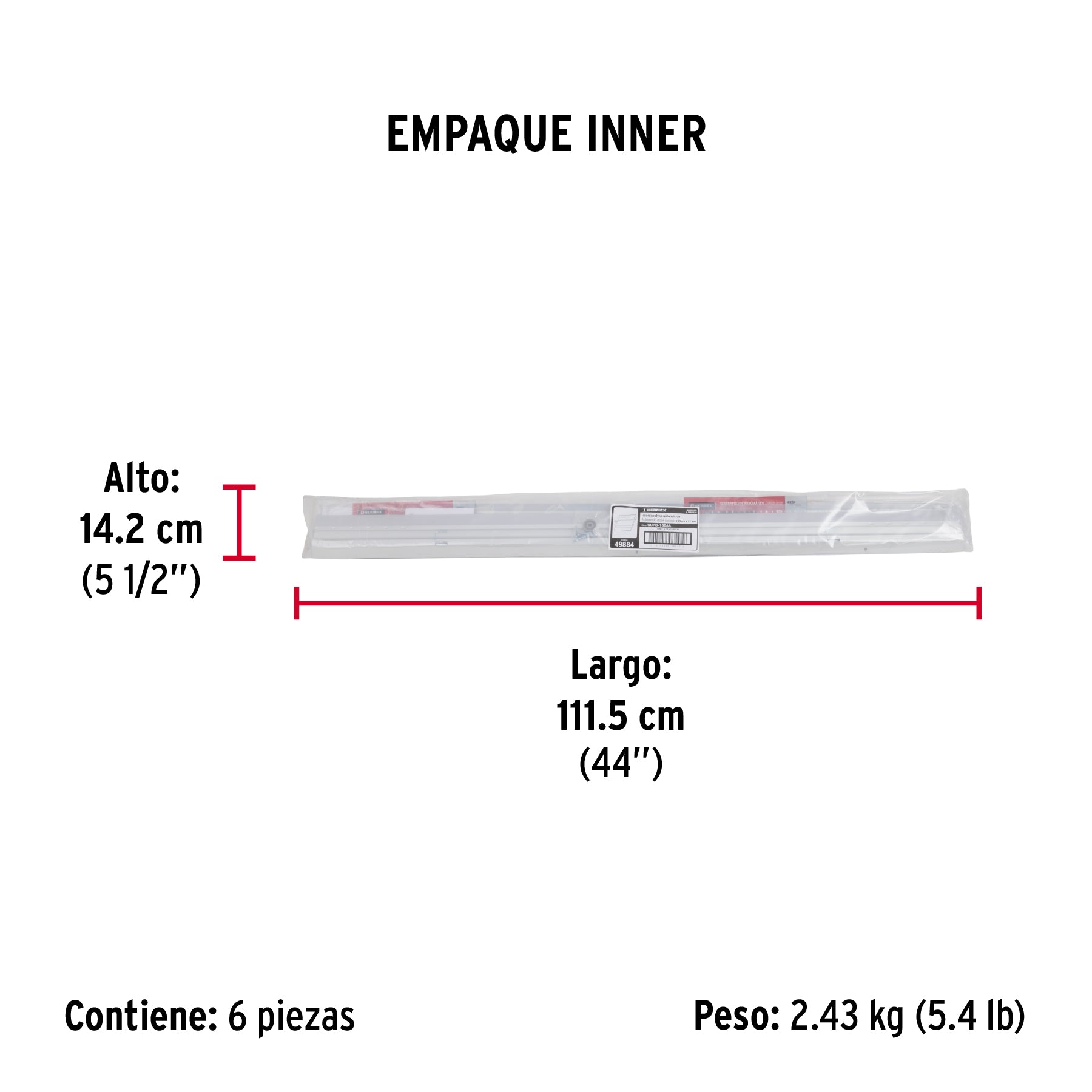 Guardapolvo automático 100 cm aluminio, HERMEX - Empaque