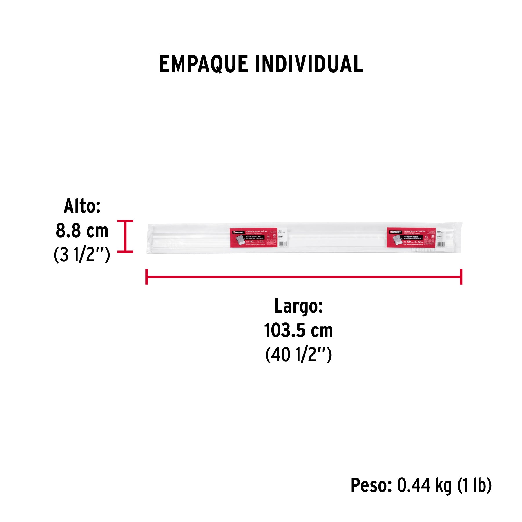 Guardapolvo automático 100 cm blanco, HERMEX - Empaque