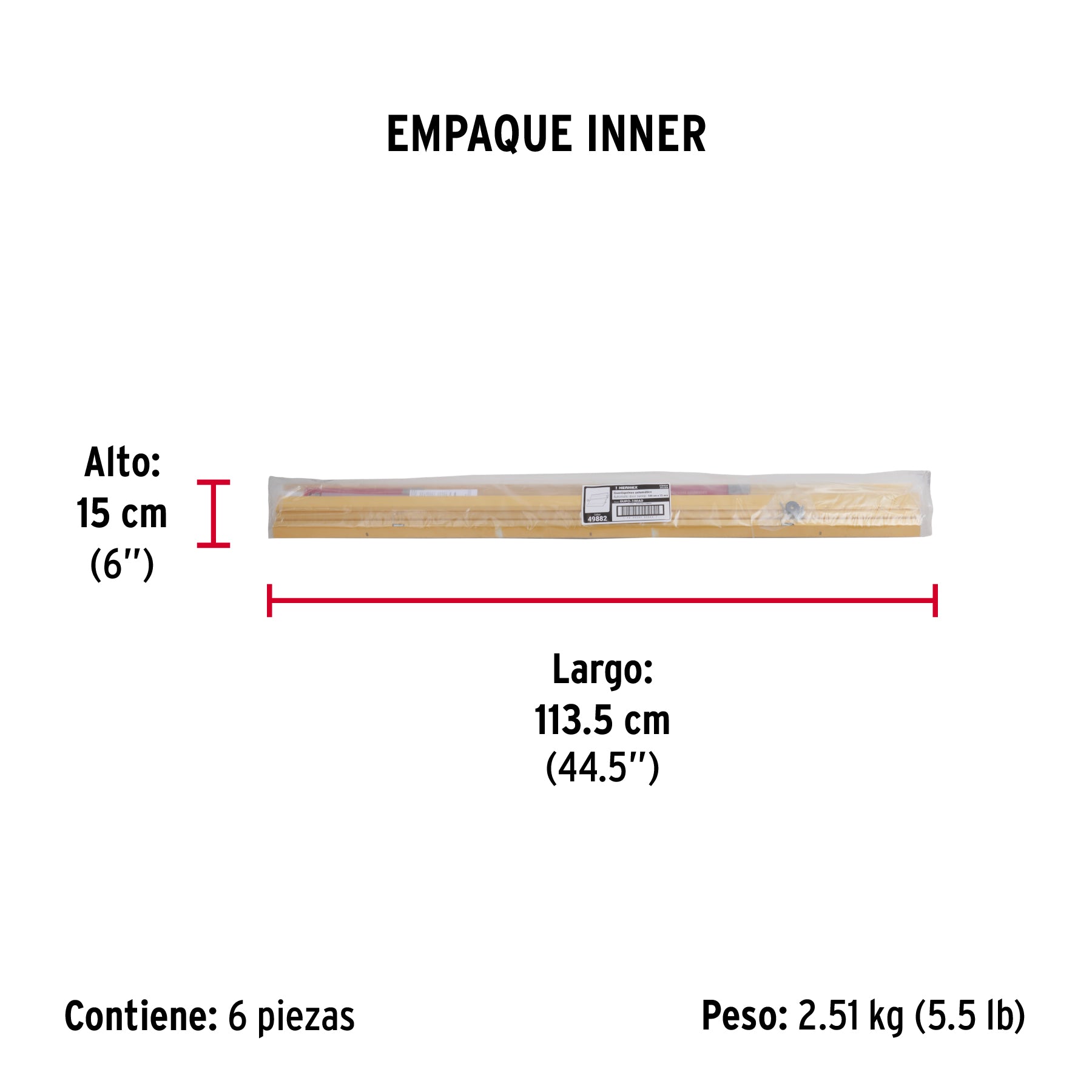 Guardapolvo automático 100 cm dorado, HERMEX - Empaque