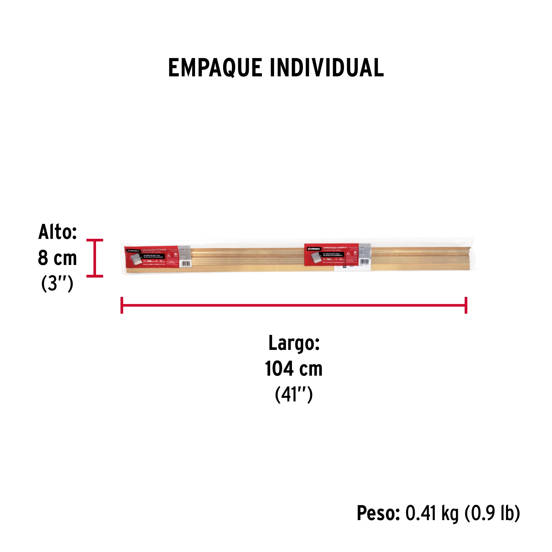 Guardapolvo automático 100 cm dorado, HERMEX - Empaque