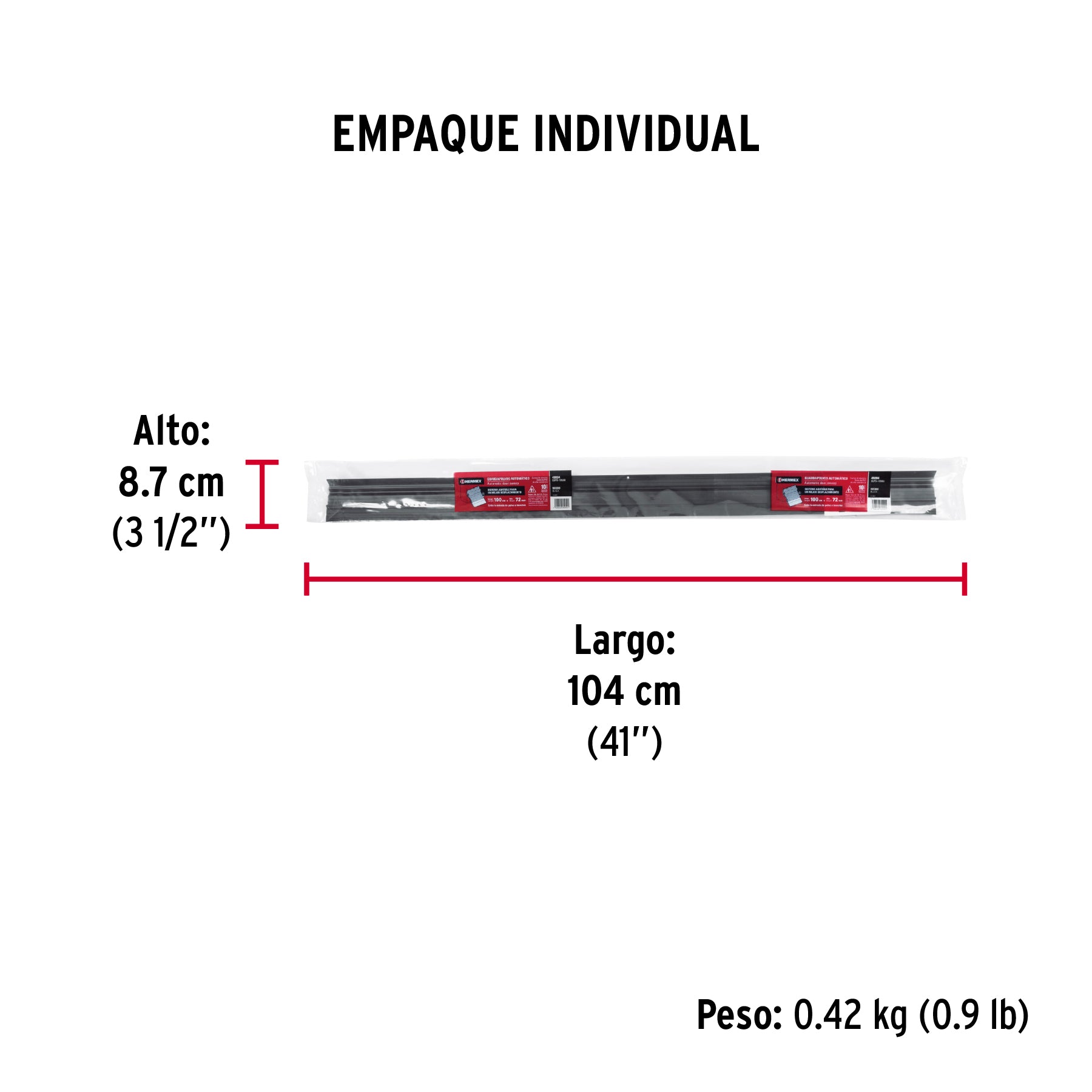 Guardapolvo automático 100 cm negro, HERMEX - Empaque