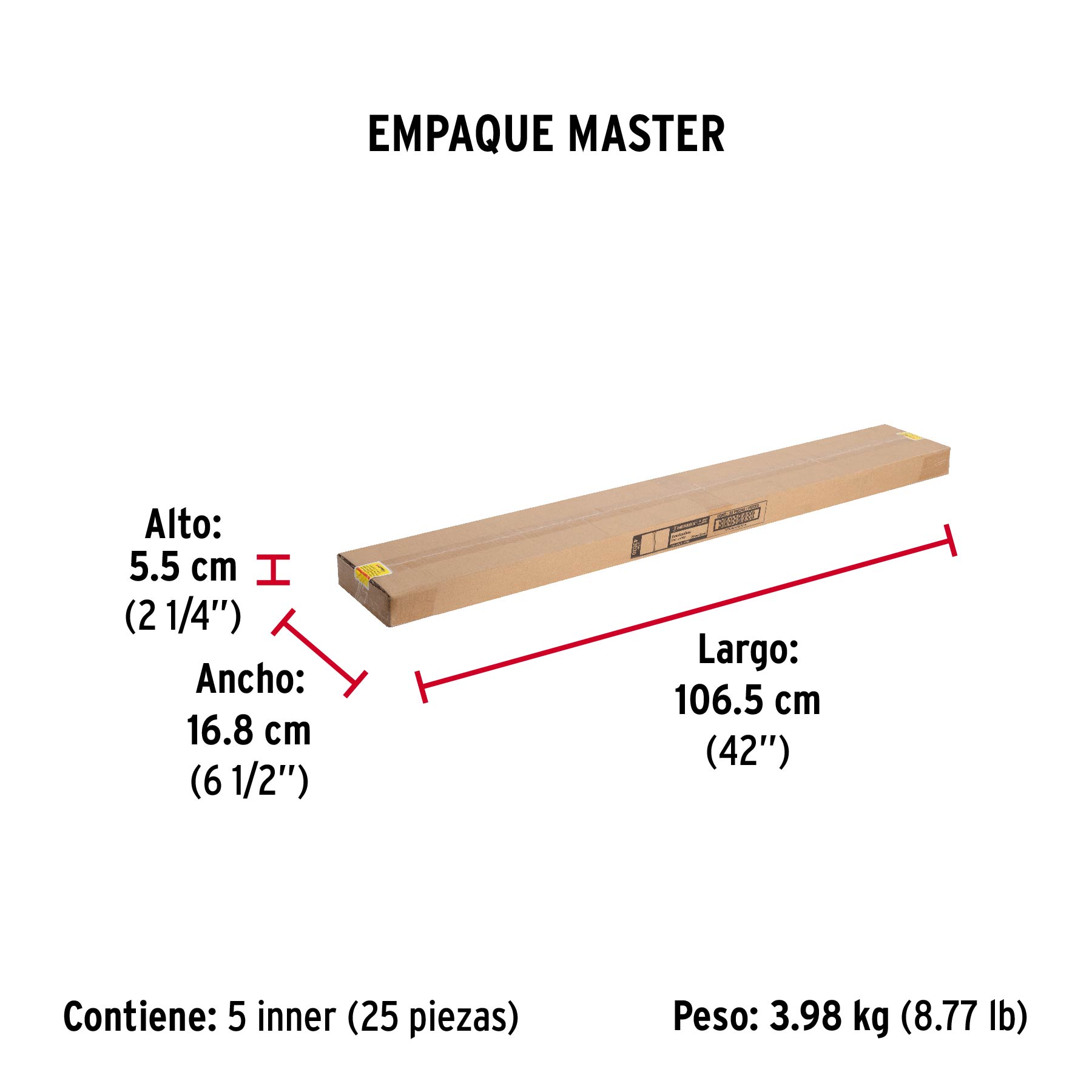 Guardapolvo fijo de 100 cm, aluminio, HERMEX - Empaque