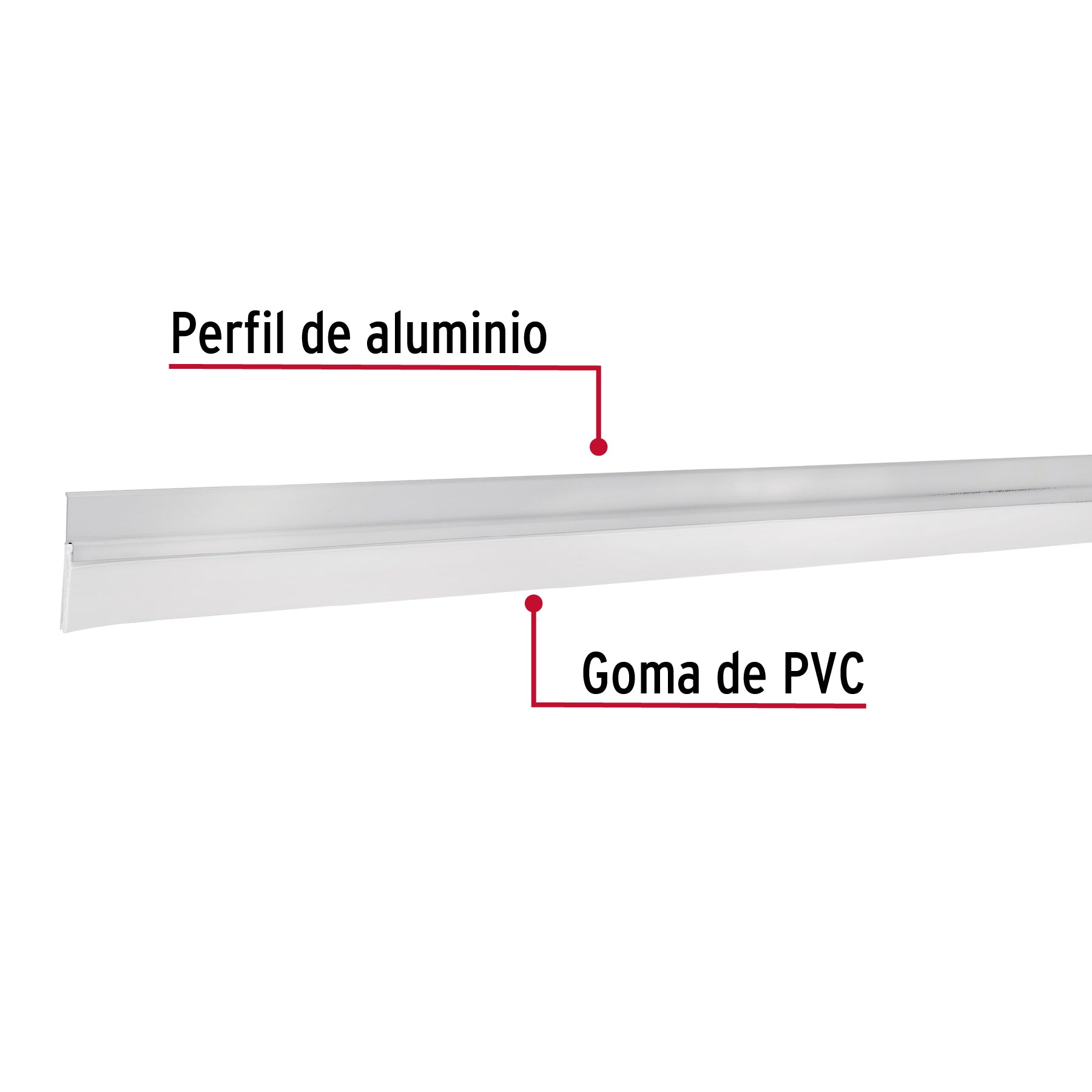 Guardapolvo fijo de 100 cm, aluminio, HERMEX