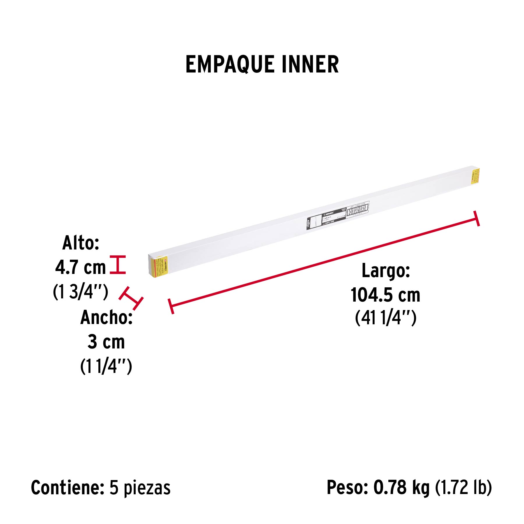 Guardapolvo fijo de 100 cm, blanco, HERMEX - Empaque