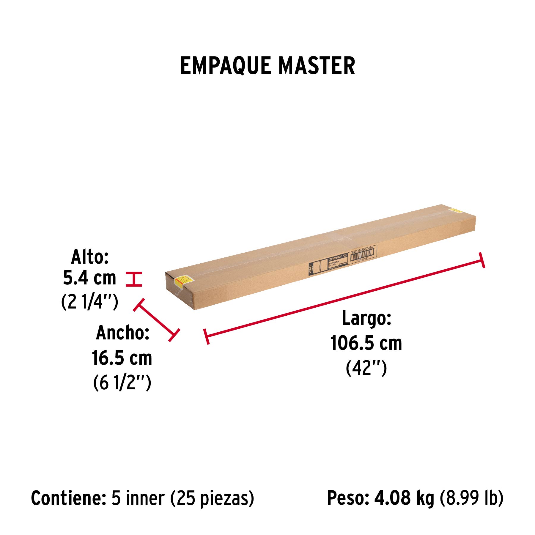 Guardapolvo fijo de 100 cm, blanco, HERMEX - Empaque