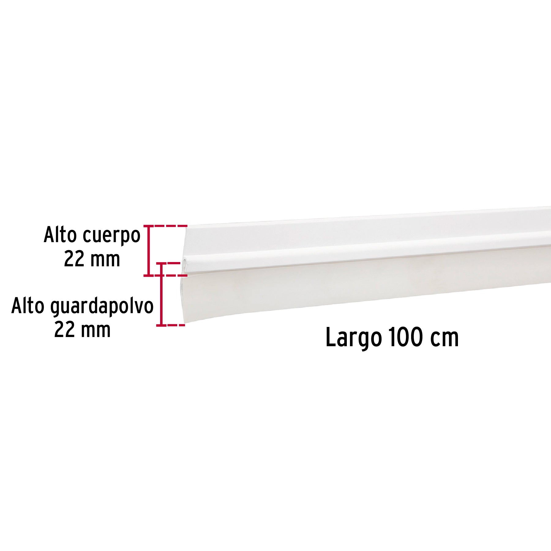 Guardapolvo fijo de 100 cm, blanco, HERMEX