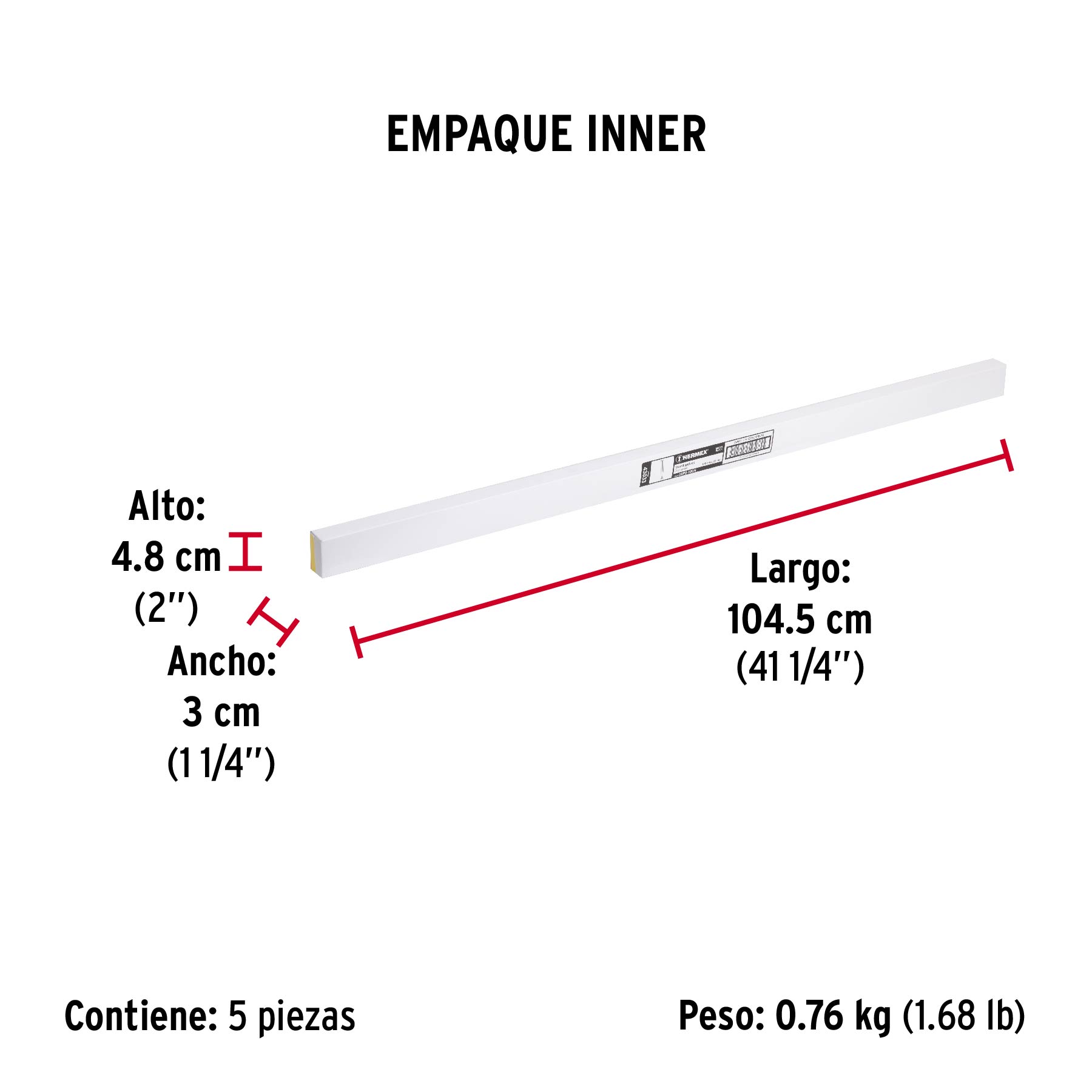 Guardapolvo fijo de 100 cm, negro, HERMEX - Empaque