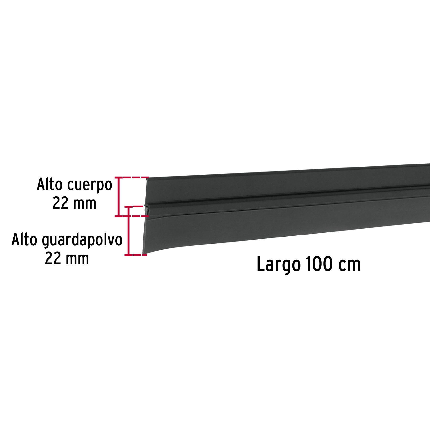 Guardapolvo fijo de 100 cm, negro, HERMEX
