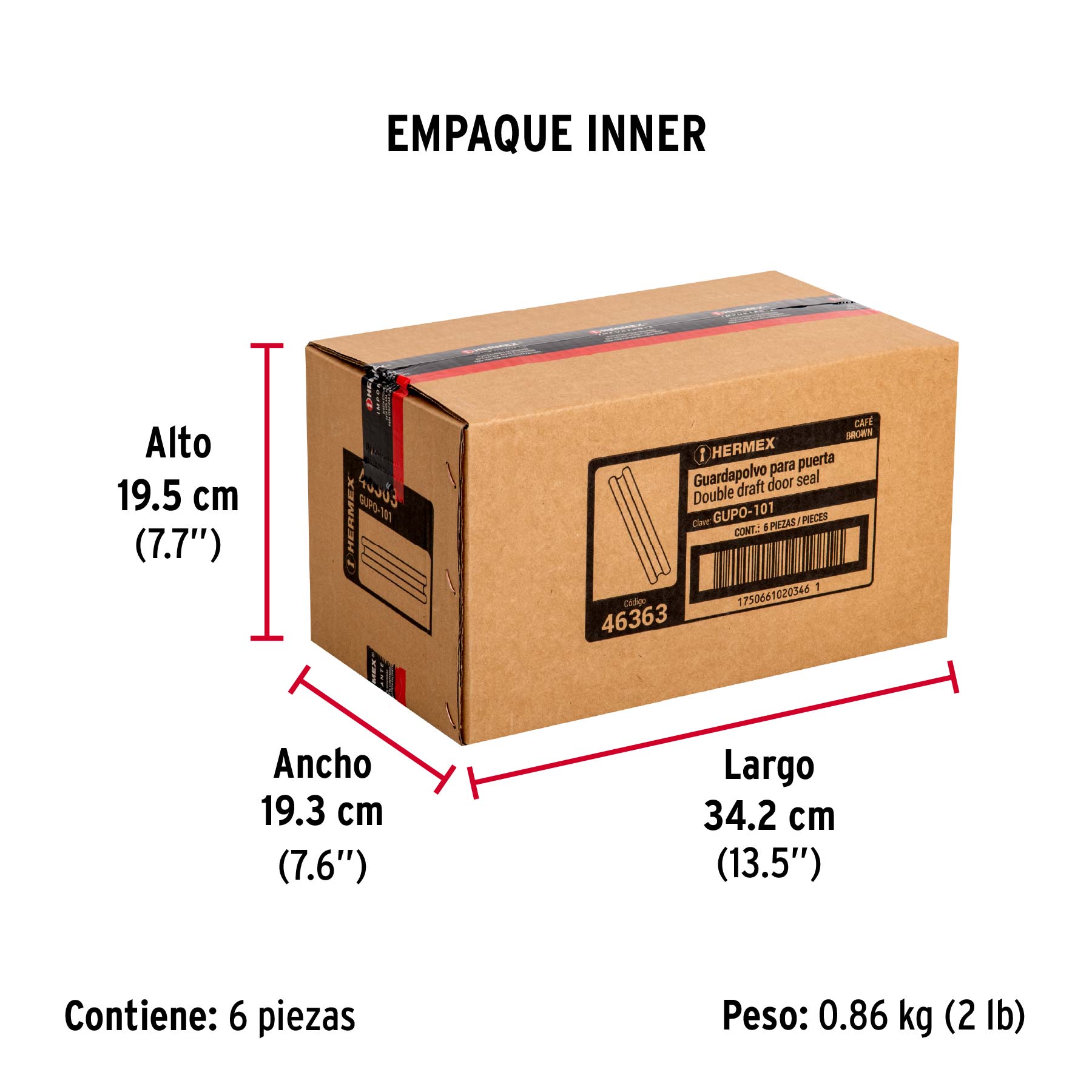 Guardapolvo con funda 95 cm, café, HERMEX - Empaque