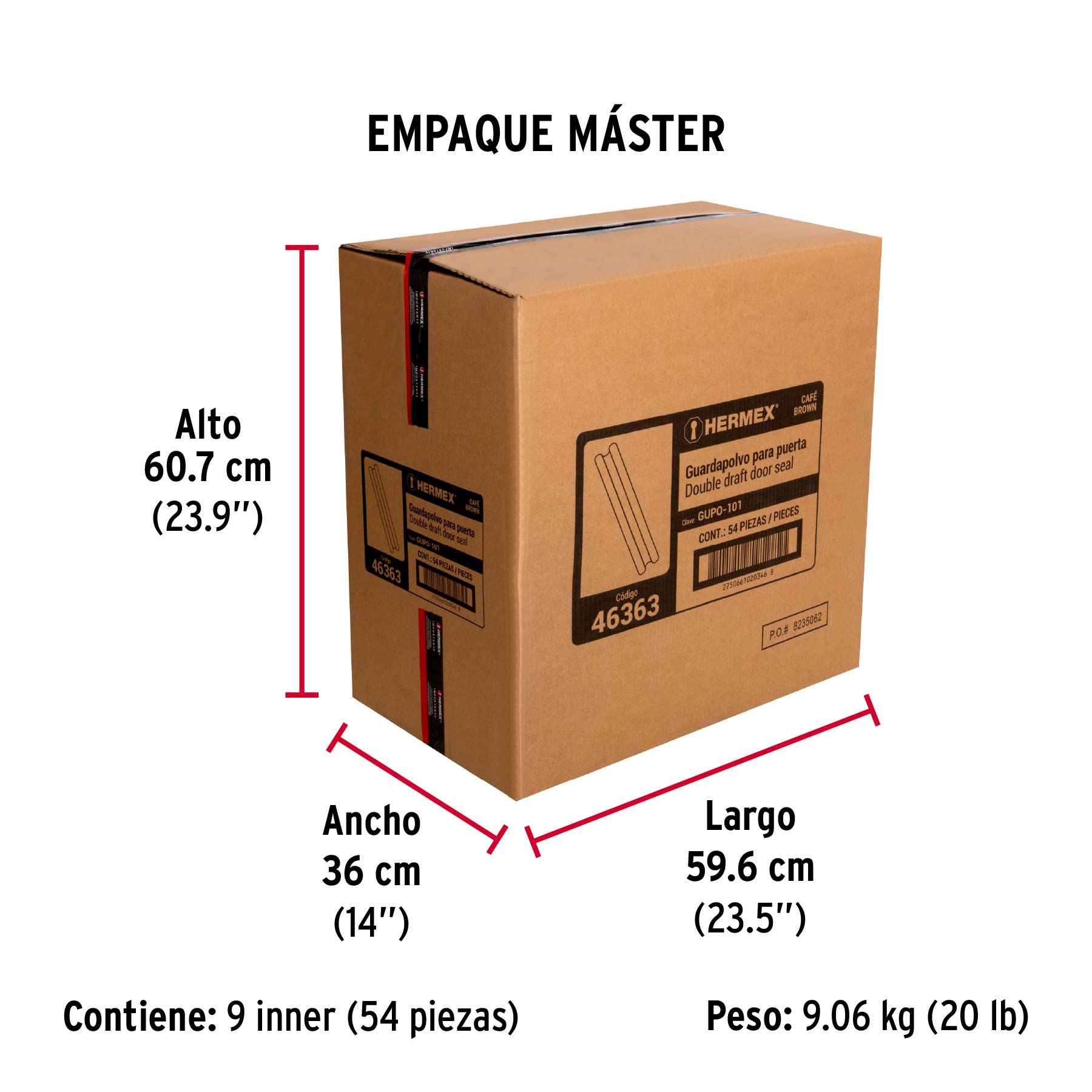 Guardapolvo con funda 95 cm, café, HERMEX - Empaque