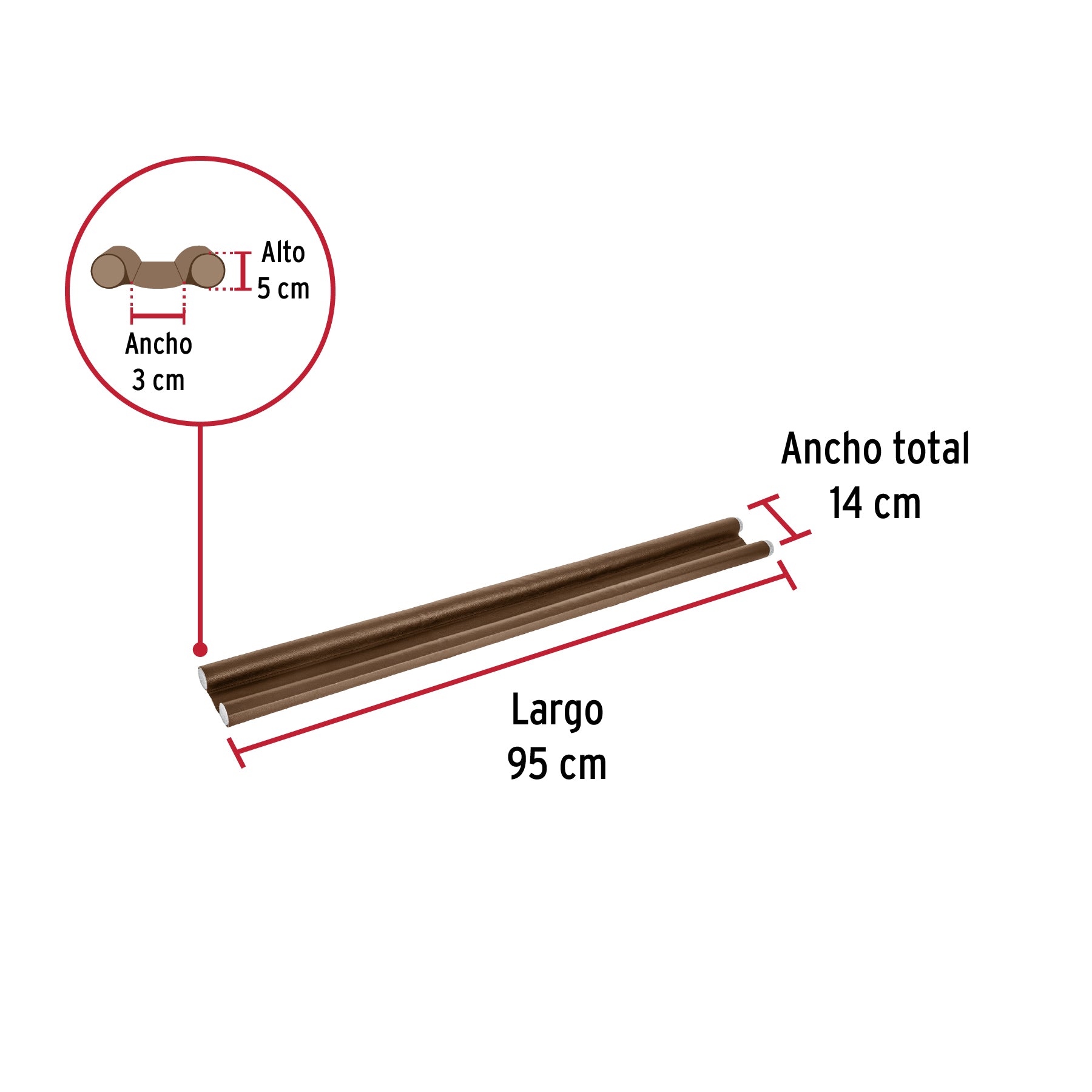 Guardapolvo con funda 95 cm, café, HERMEX