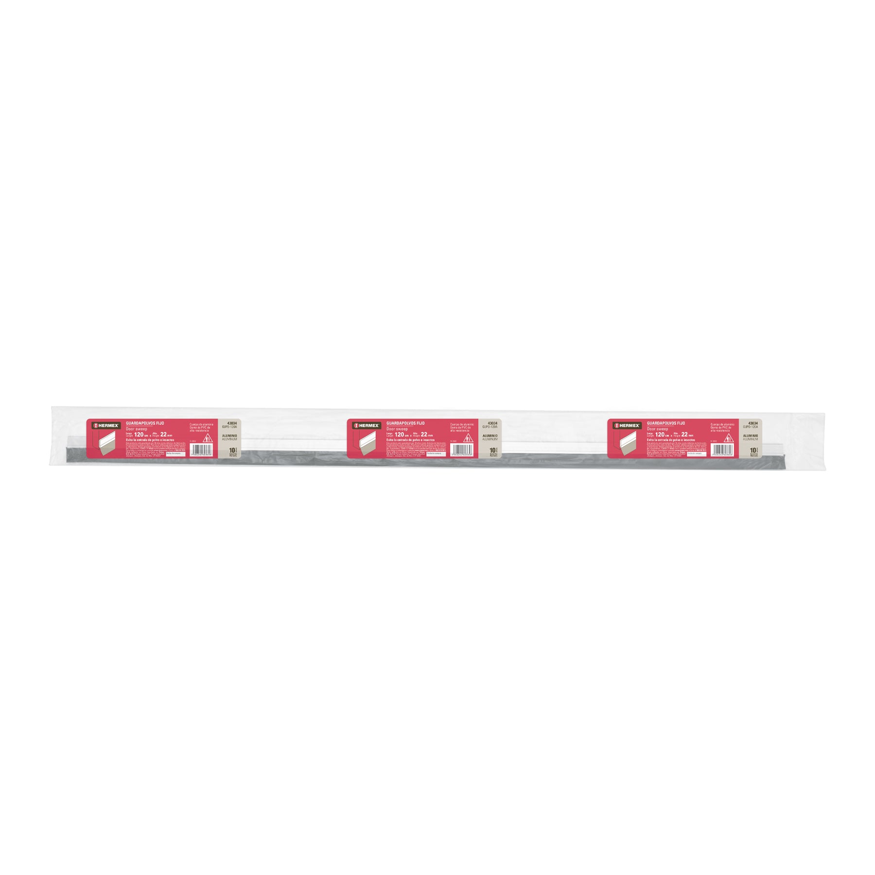 Guardapolvo fijo de 120 cm, aluminio, HERMEX