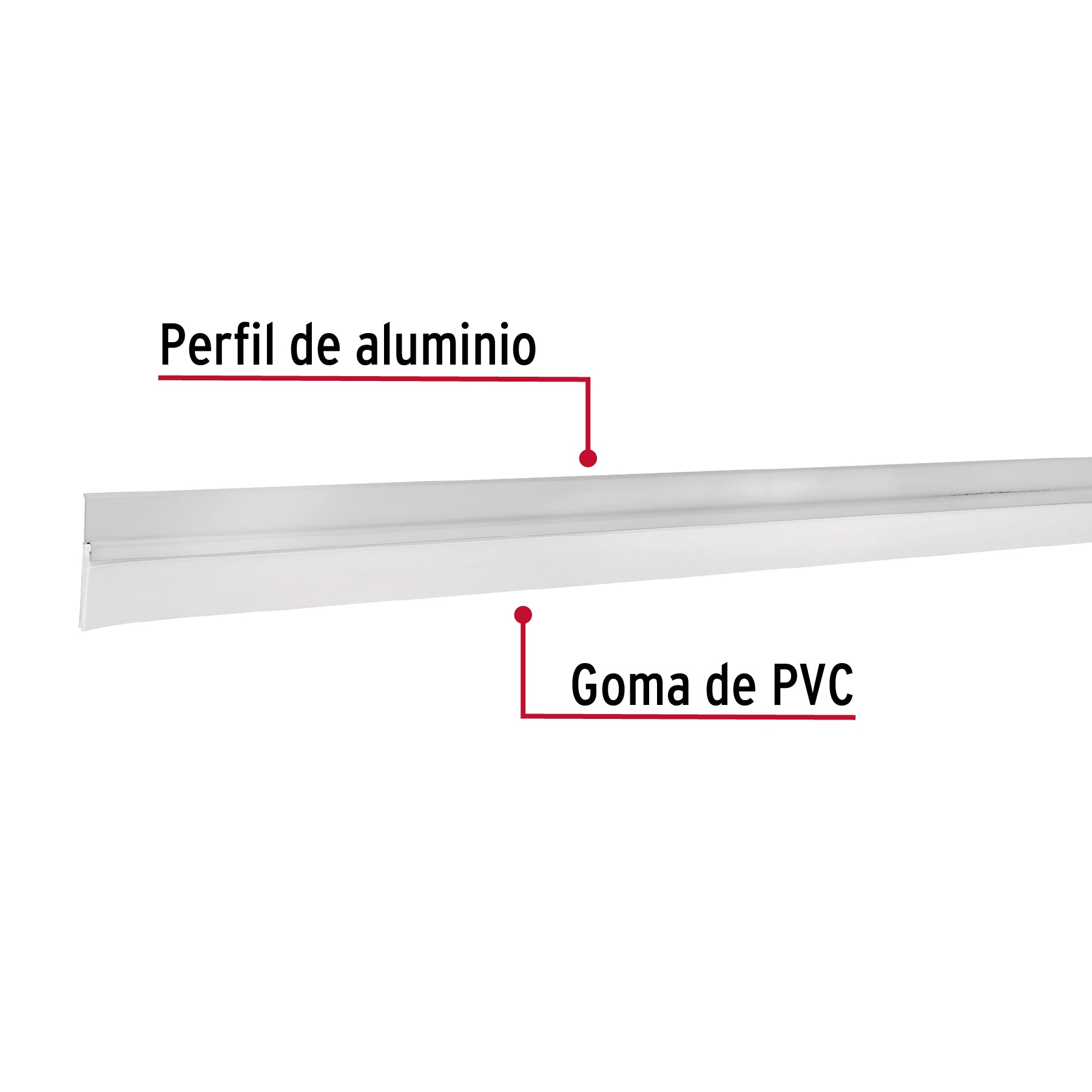Guardapolvo fijo de 120 cm, aluminio, HERMEX