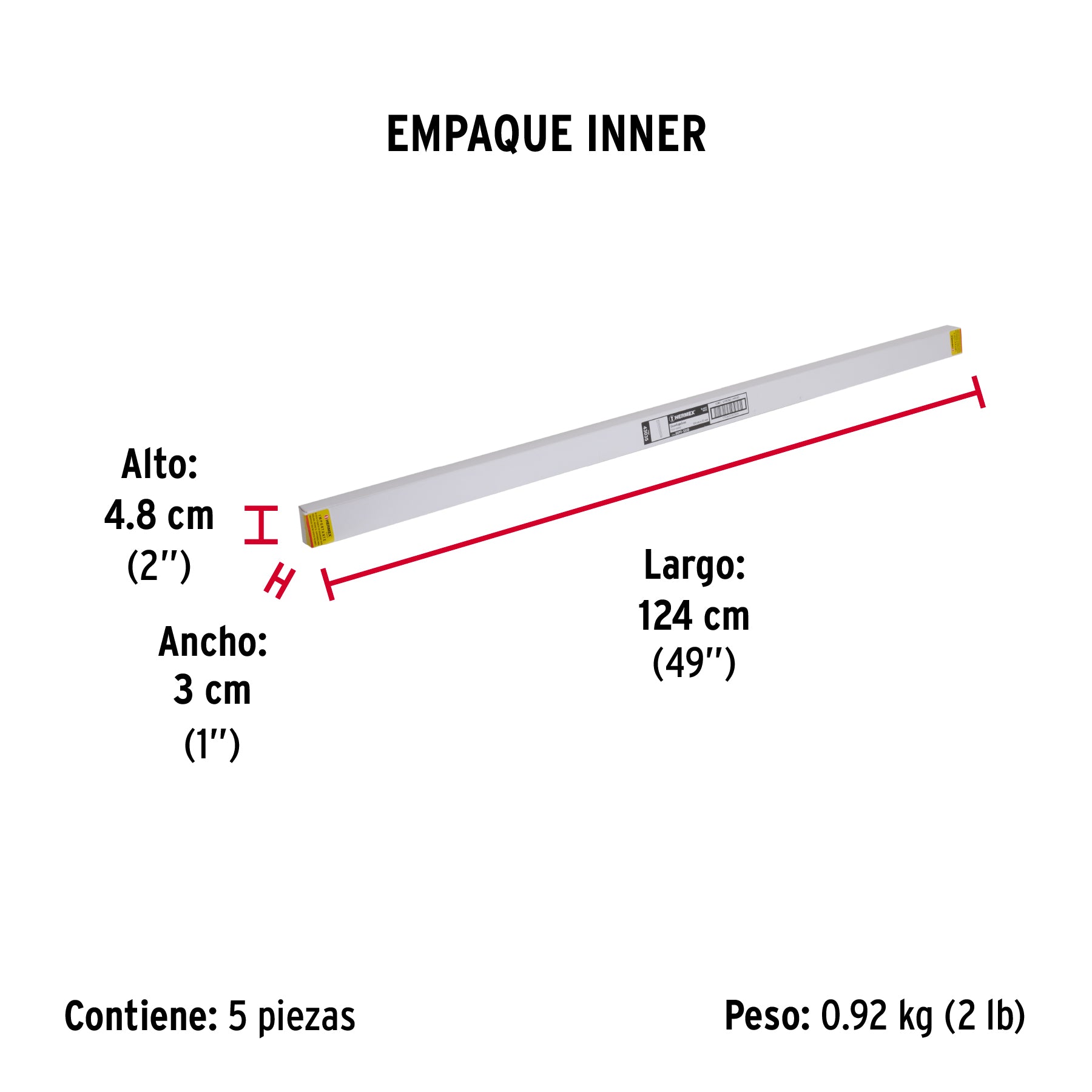 Guardapolvo fijo de 120 cm, blanco, HERMEX - Empaque