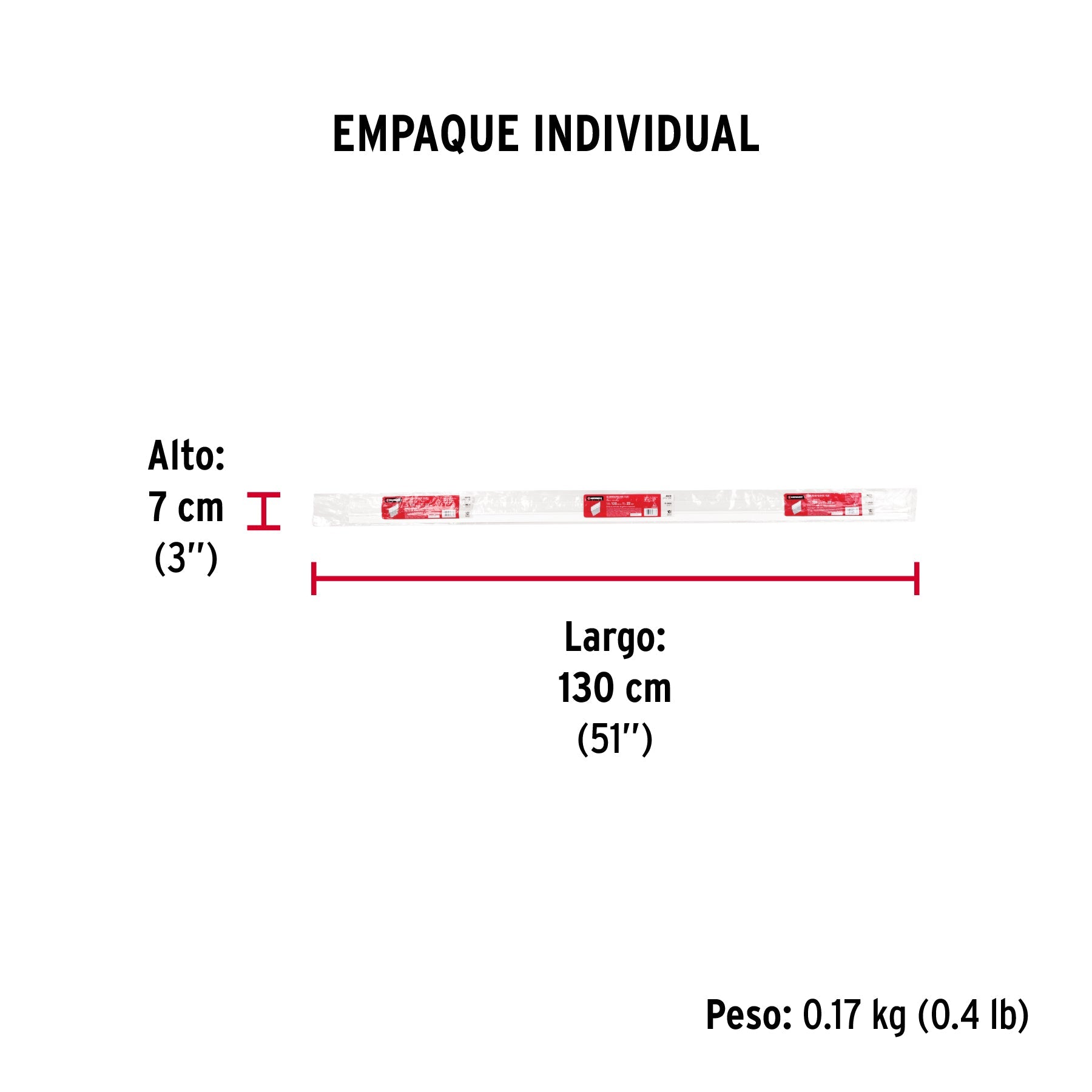Guardapolvo fijo de 120 cm, blanco, HERMEX - Empaque