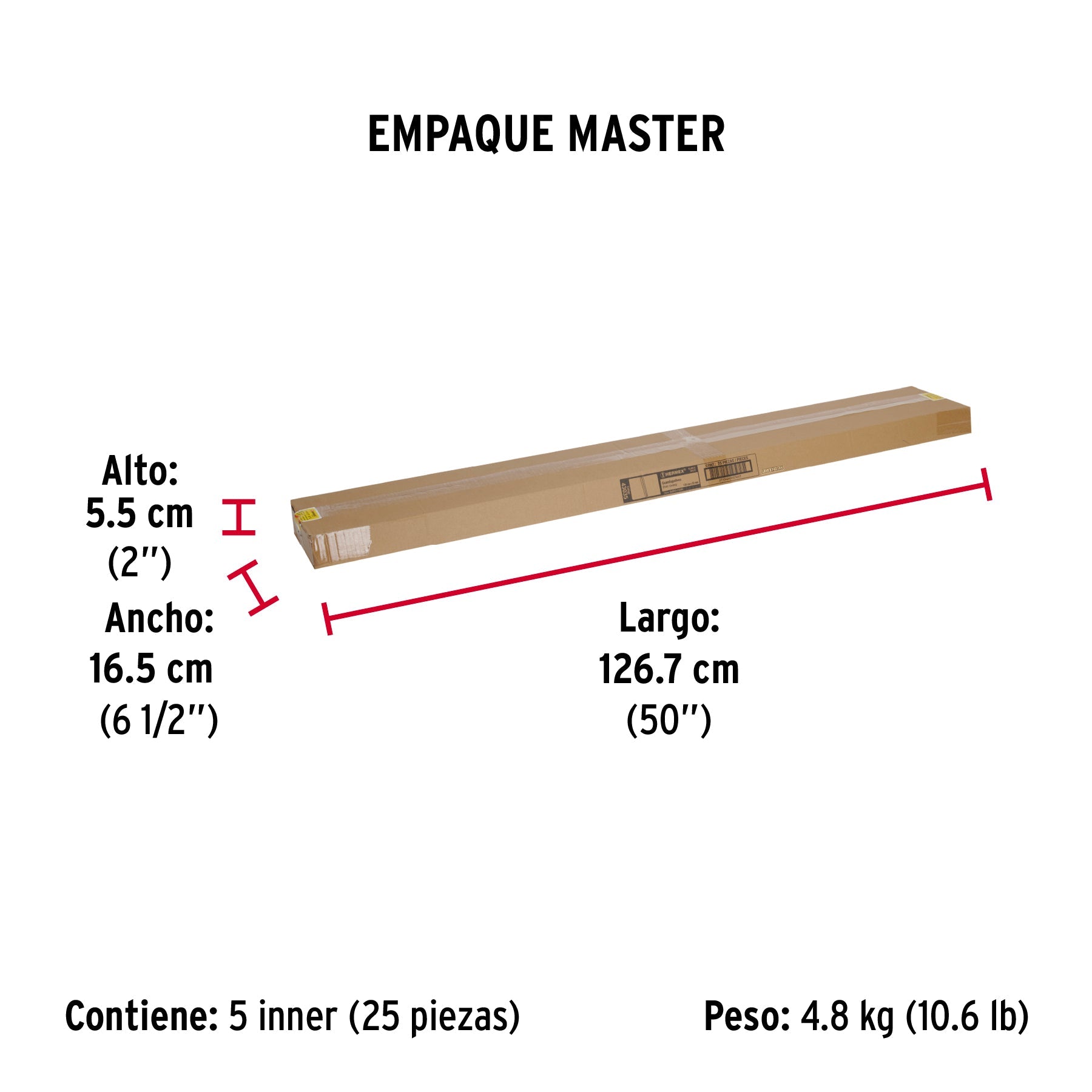 Guardapolvo fijo de 120 cm, blanco, HERMEX - Empaque