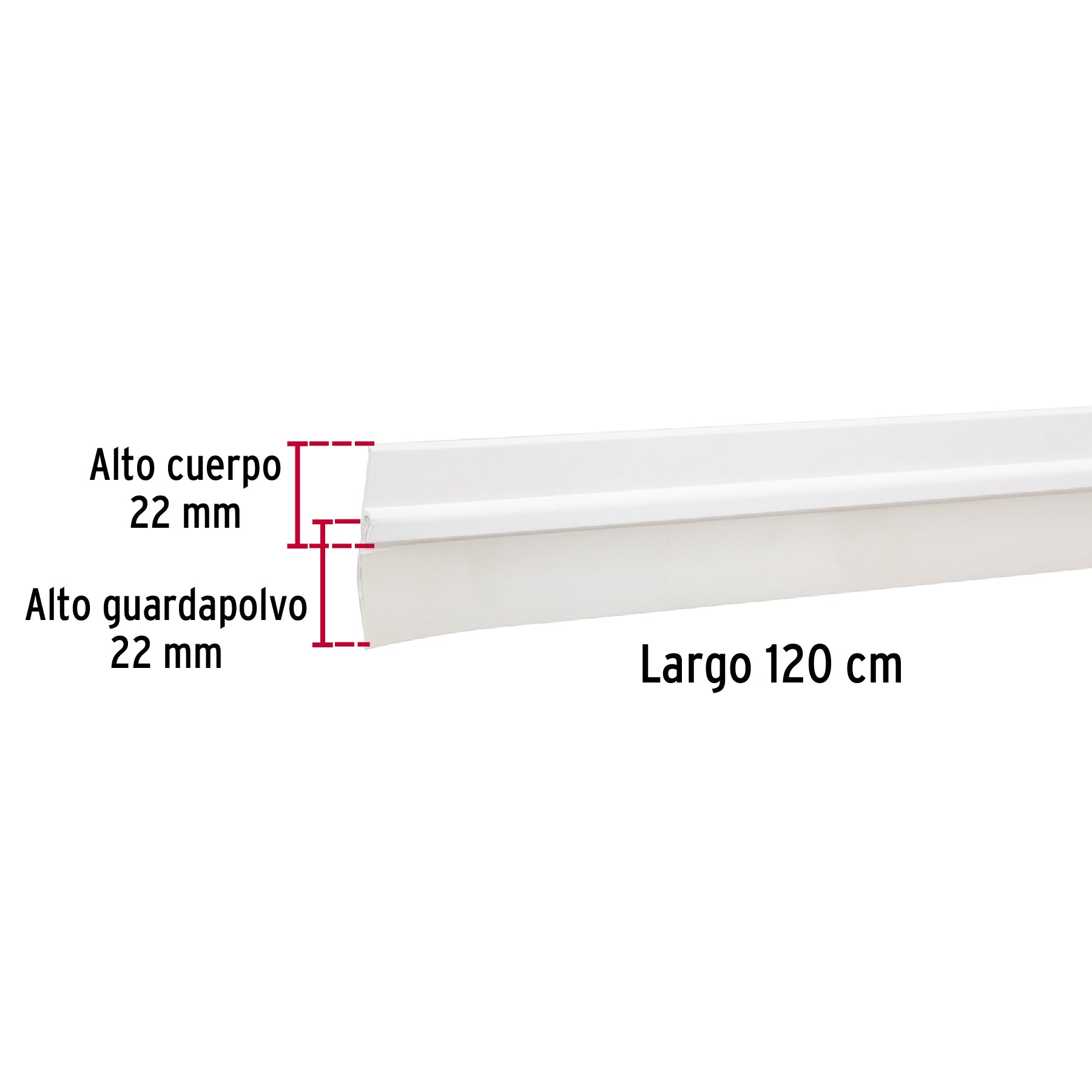 Guardapolvo fijo de 120 cm, blanco, HERMEX