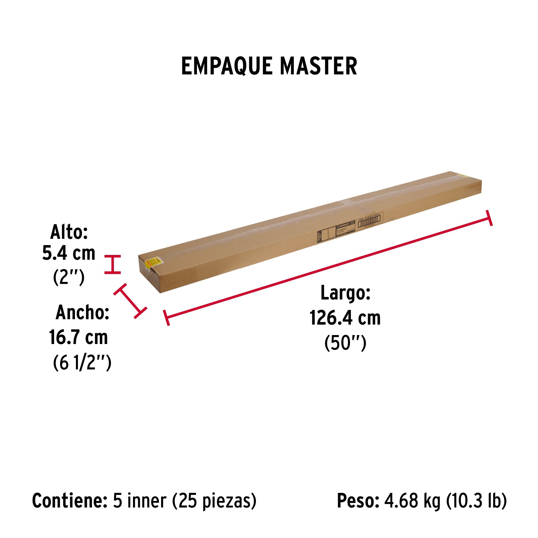 Guardapolvo fijo de 120 cm, dorado, HERMEX - Empaque