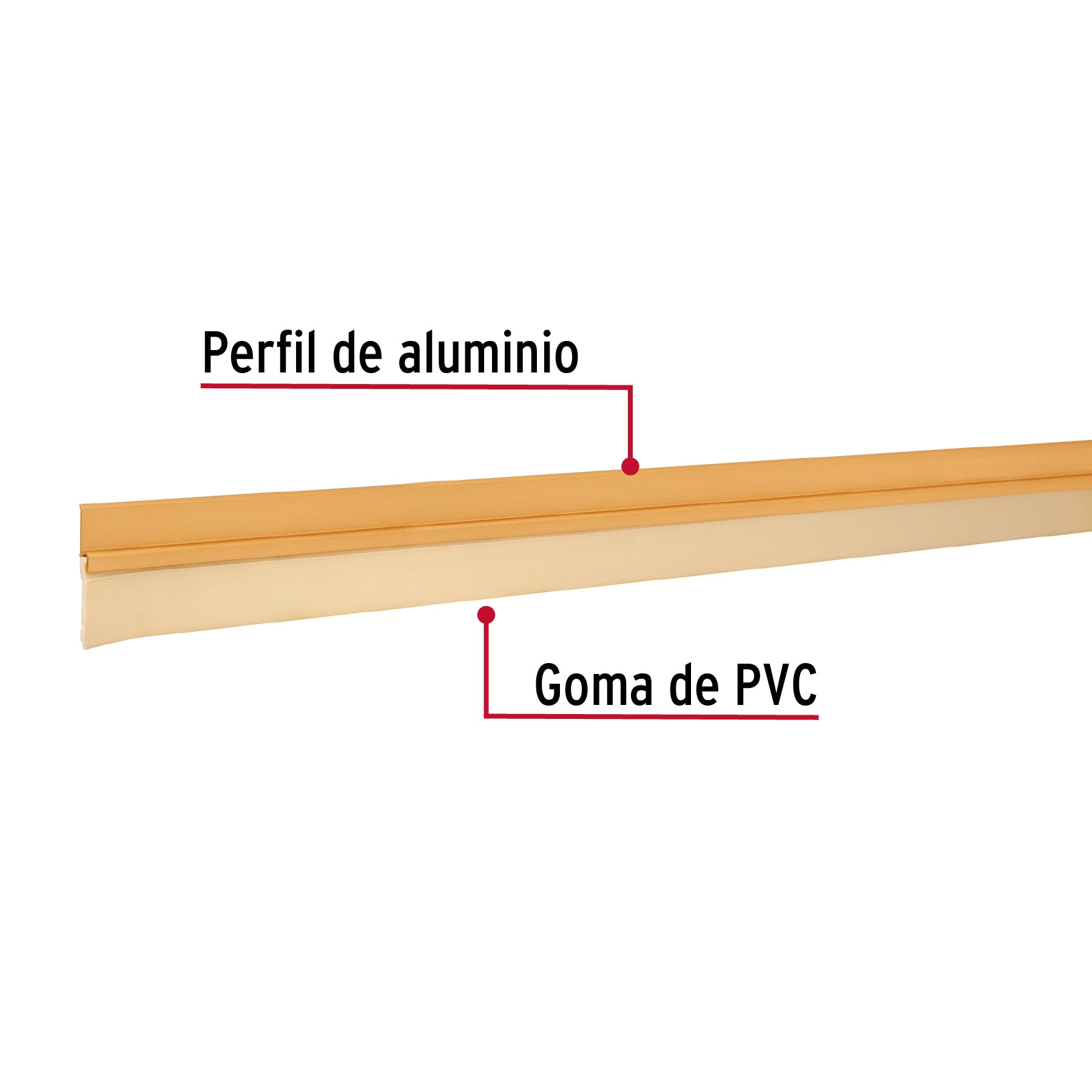 Guardapolvo fijo de 120 cm, dorado, HERMEX