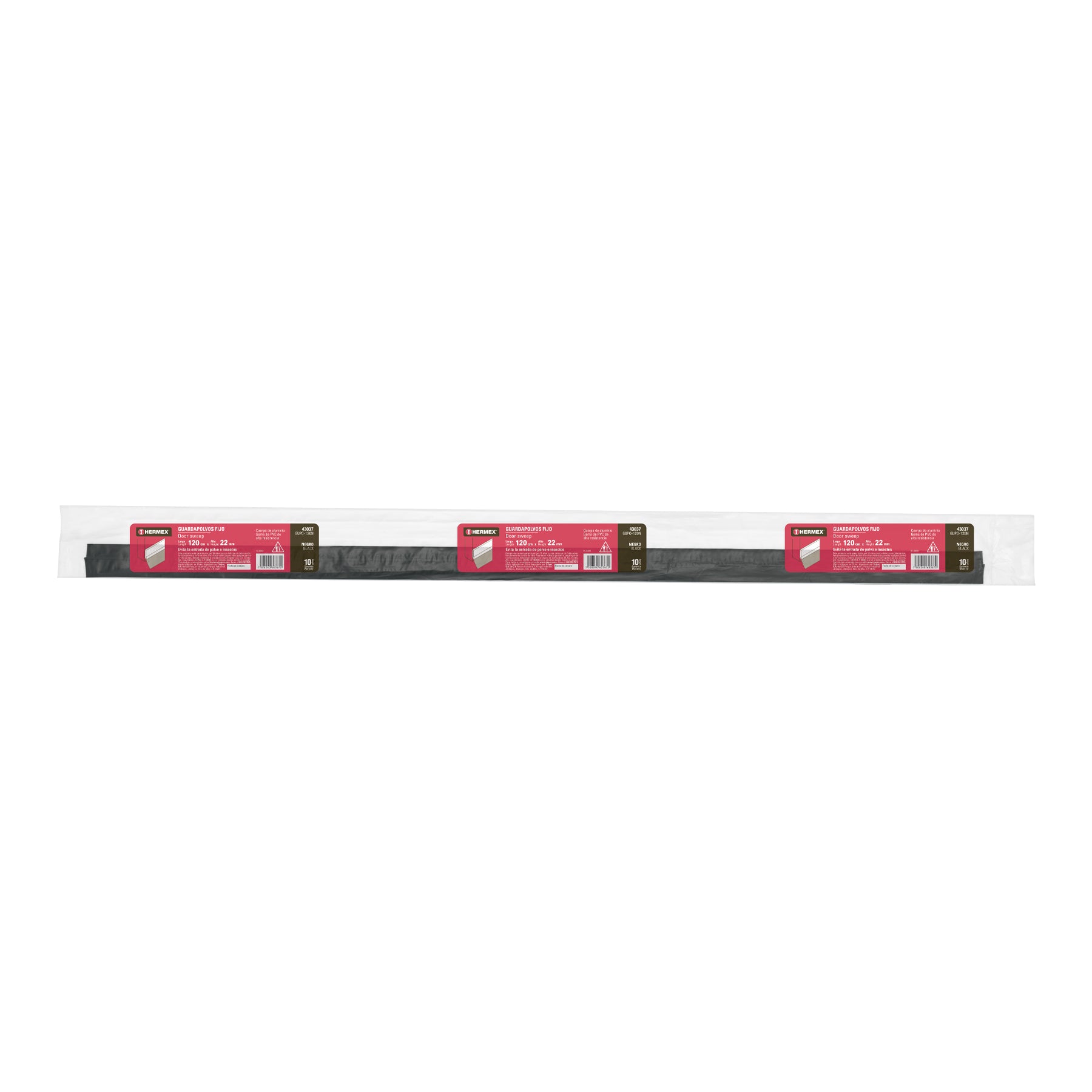 Guardapolvo fijo de 120 cm, negro, HERMEX