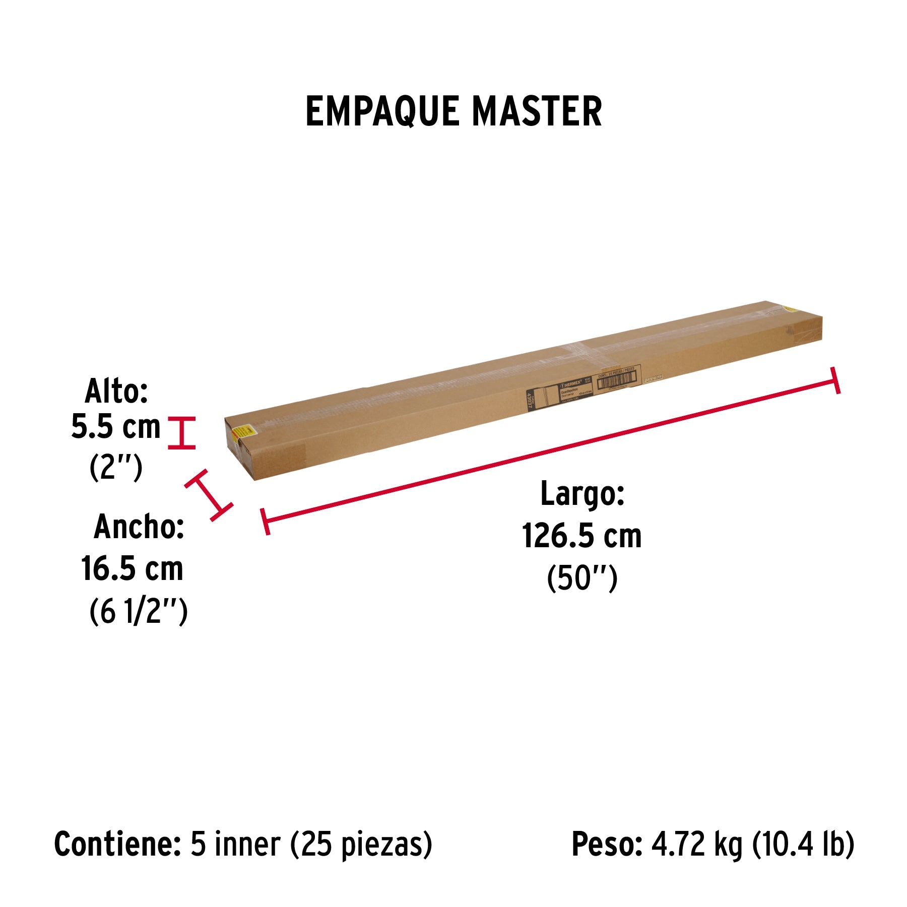 Guardapolvo fijo de 120 cm, negro, HERMEX - Empaque