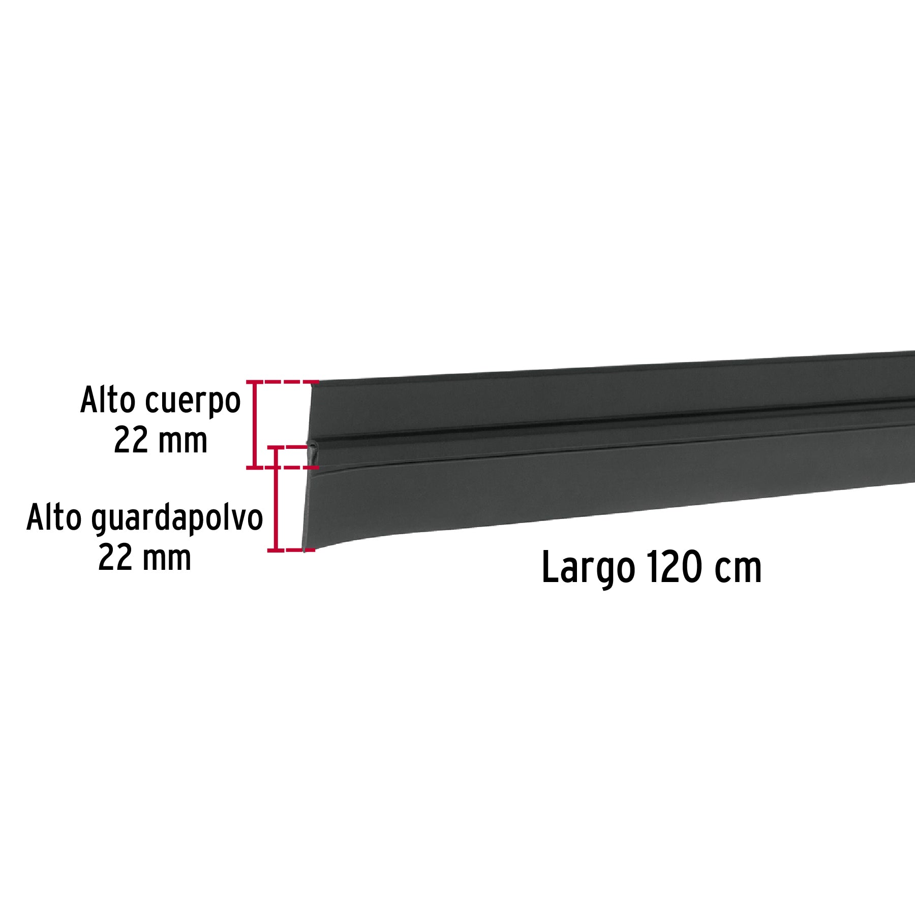 Guardapolvo fijo de 120 cm, negro, HERMEX