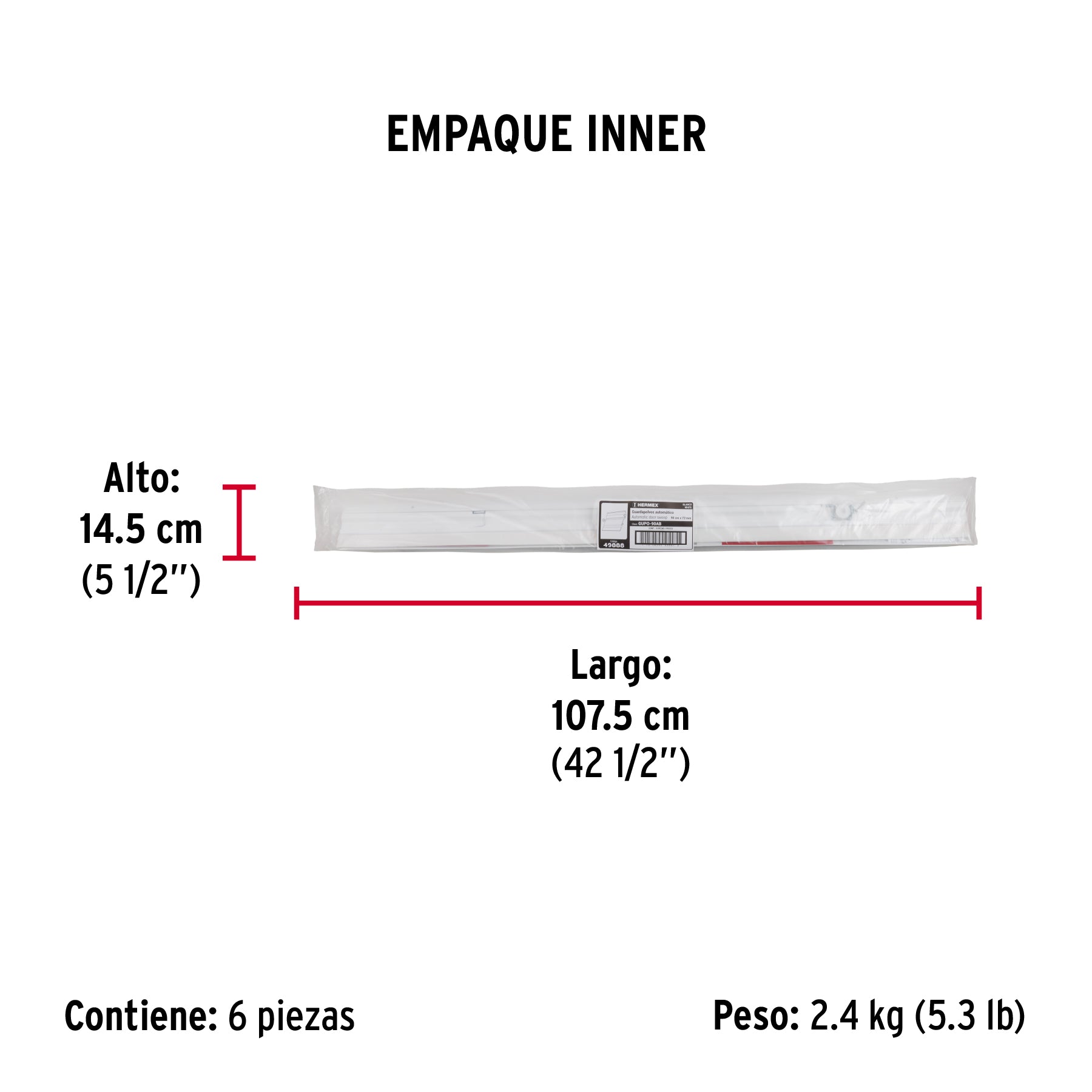Guardapolvo automático 90 cm blanco, HERMEX - Empaque