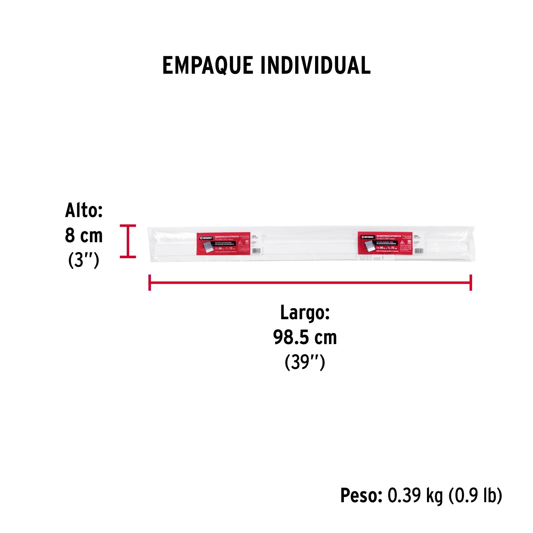 Guardapolvo automático 90 cm blanco, HERMEX - Empaque