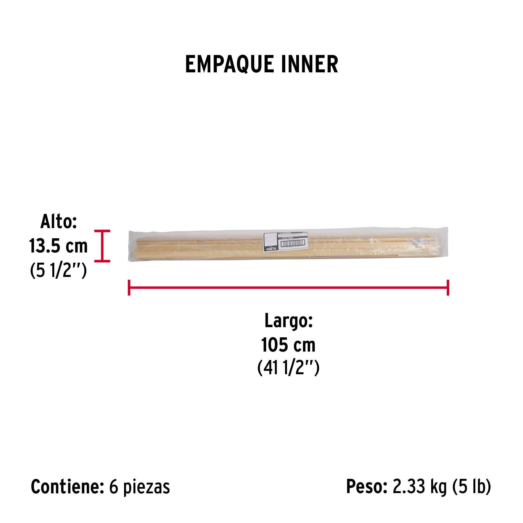 Guardapolvo automático 90 cm dorado, HERMEX - Empaque