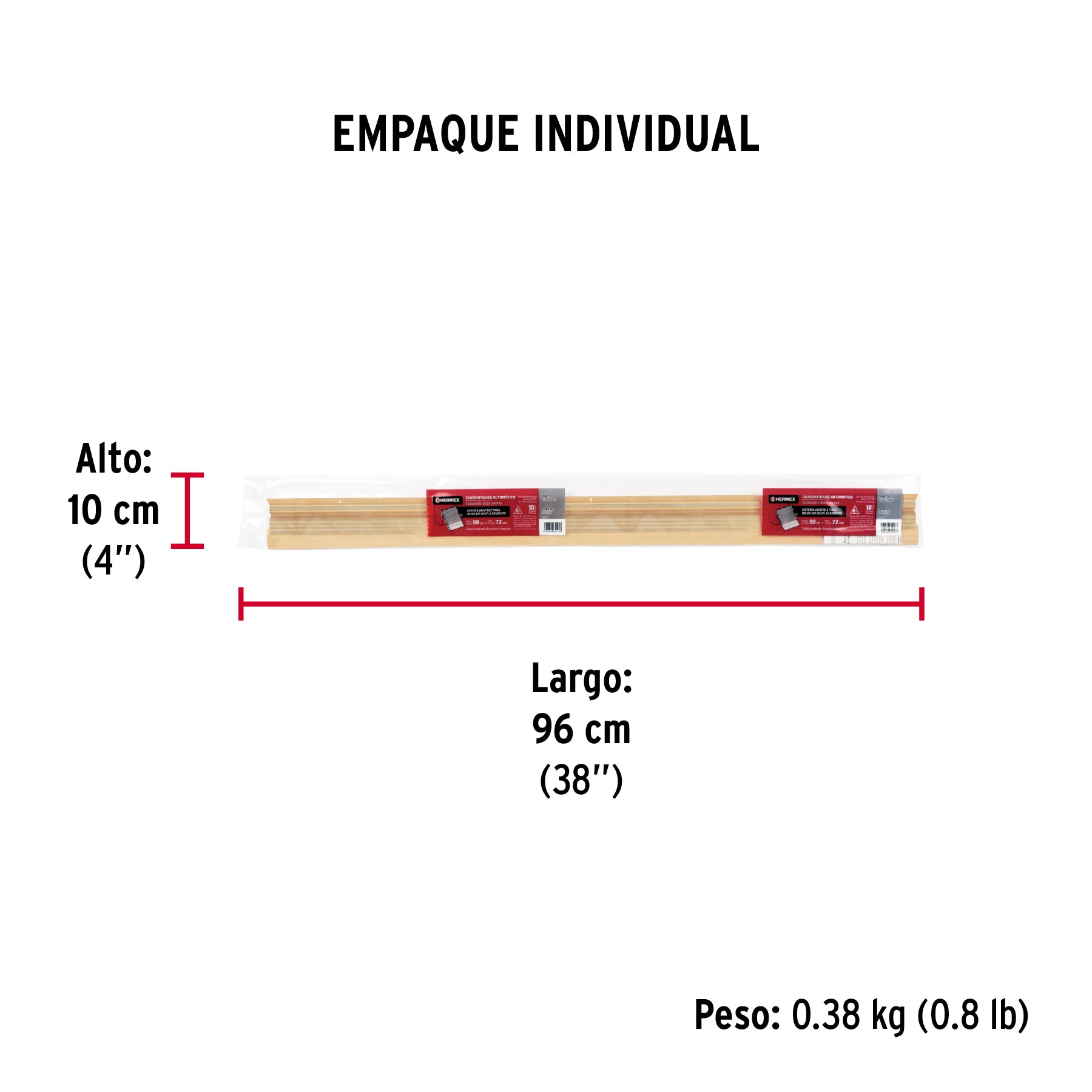 Guardapolvo automático 90 cm dorado, HERMEX - Empaque