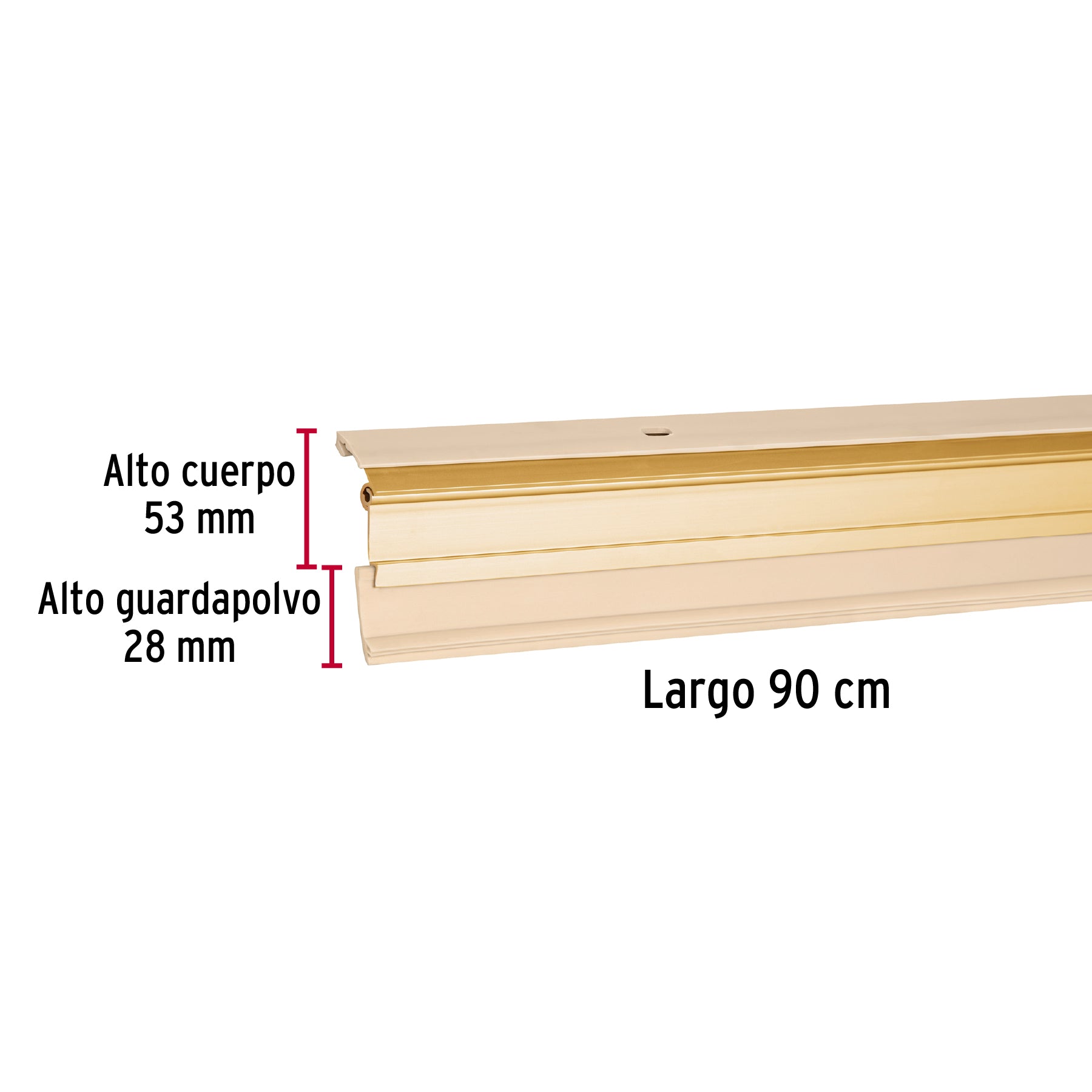 Guardapolvo automático 90 cm dorado, HERMEX