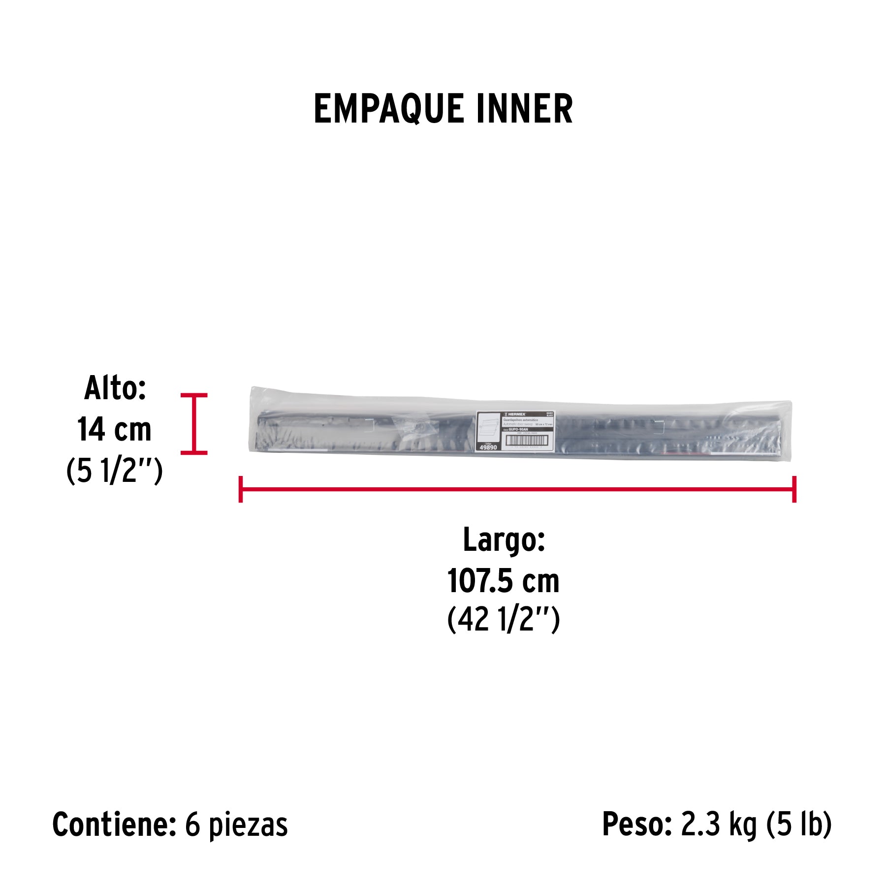 Guardapolvo automático 90 cm negro, HERMEX - Empaque
