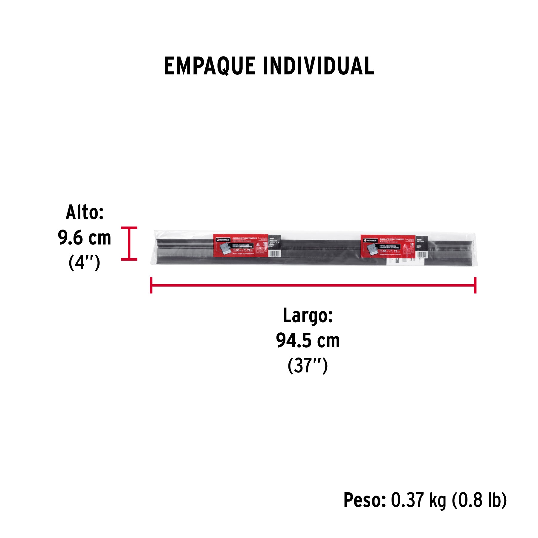 Guardapolvo automático 90 cm negro, HERMEX - Empaque