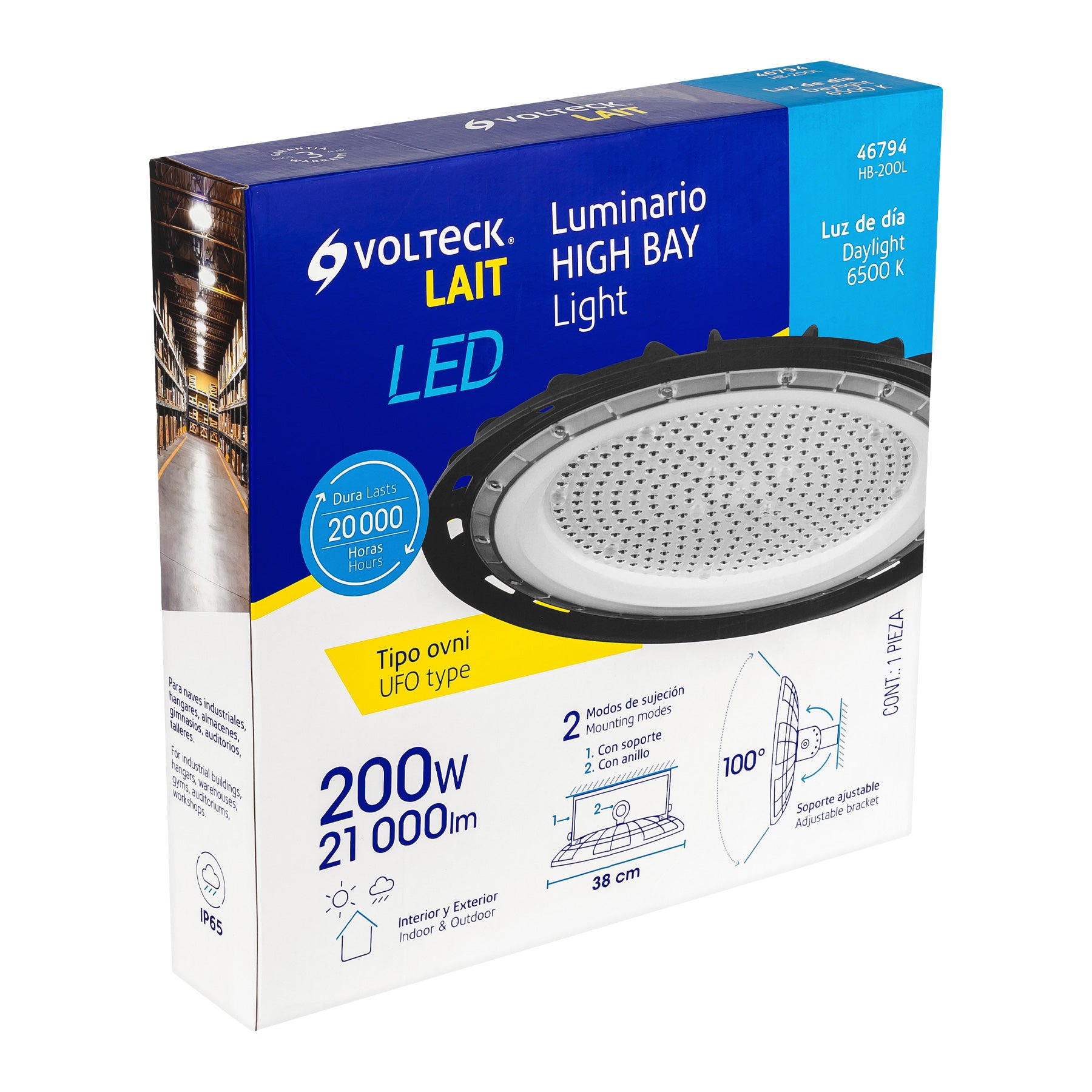 Luminario LED High Bay 200 W 6500 K, VOLTECK