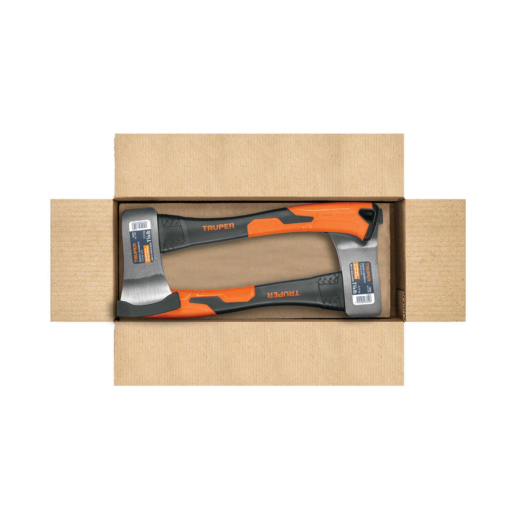 Hacha cazadora 1-1/4 lb, mango fibra de vidrio 14", TRUPER