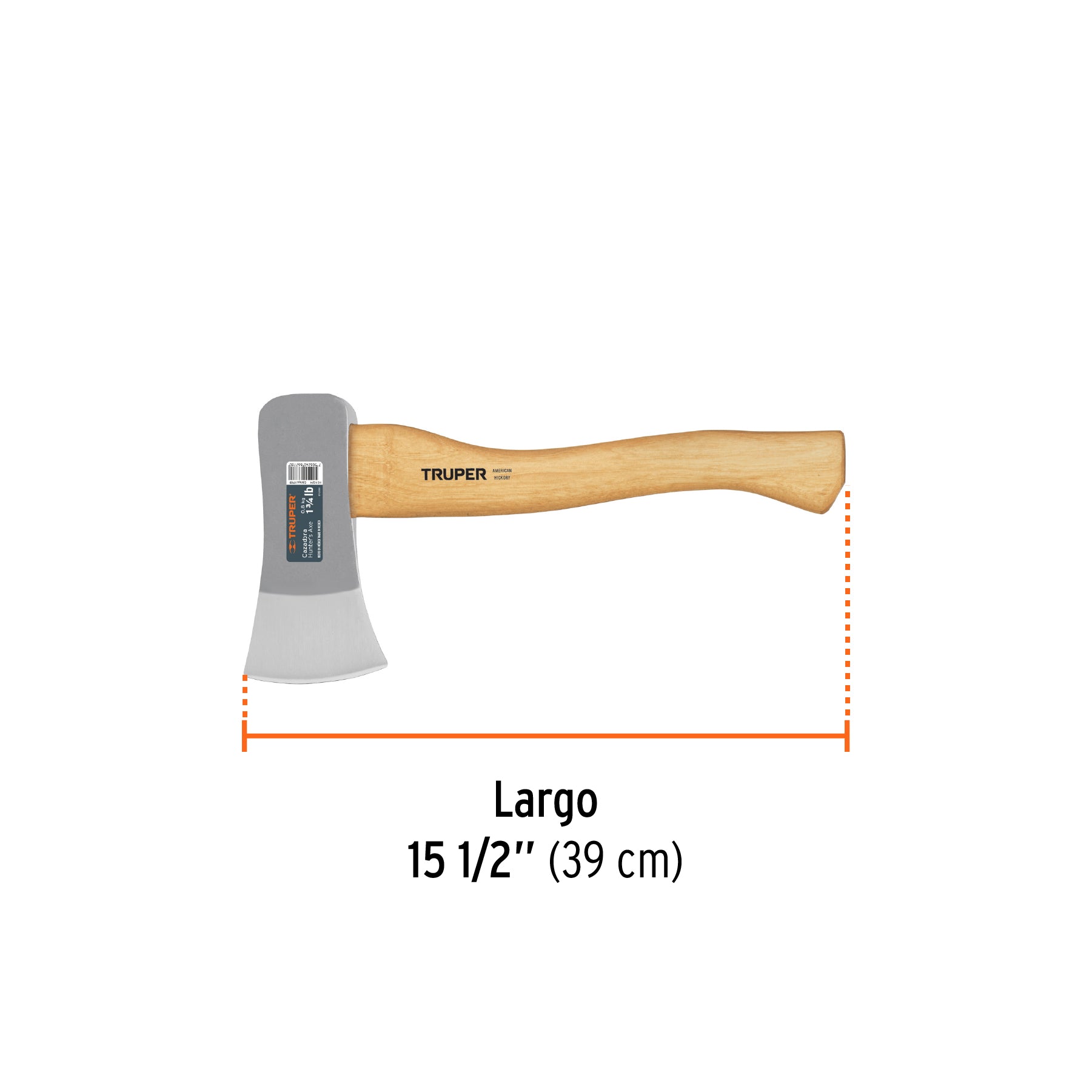 Hacha cazadora 1-3/4 lb, mango hickory 15", TRUPER
