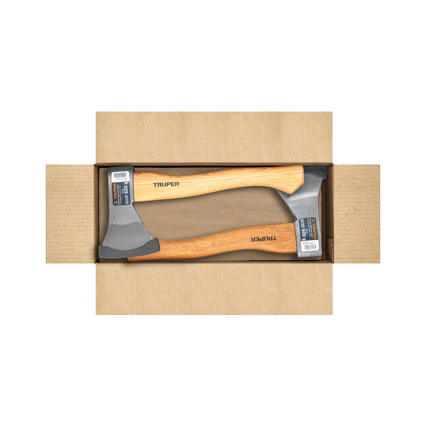 Hacha europea, 600 g, mango hickory 14", TRUPER