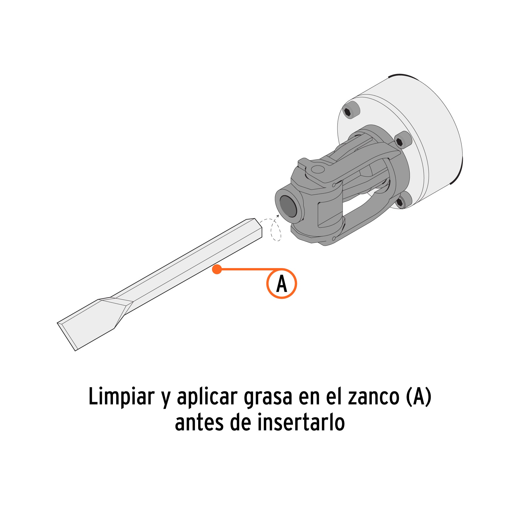 Cincel plano zanco hexagonal de 1-3/8" x 20", TRUPER