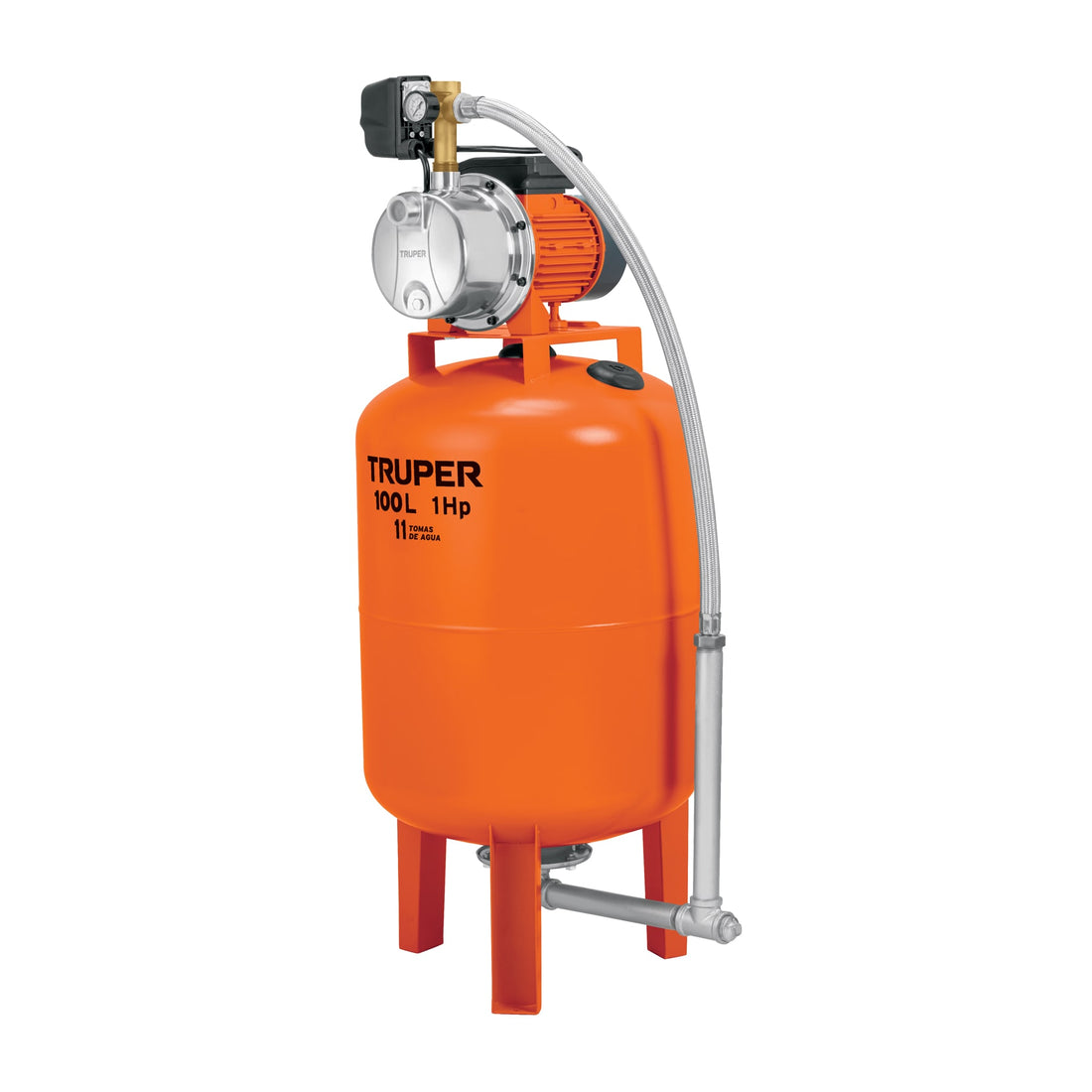 Equipo hidroneumático 100L, jet inoxidable 1 HP, TRUPER